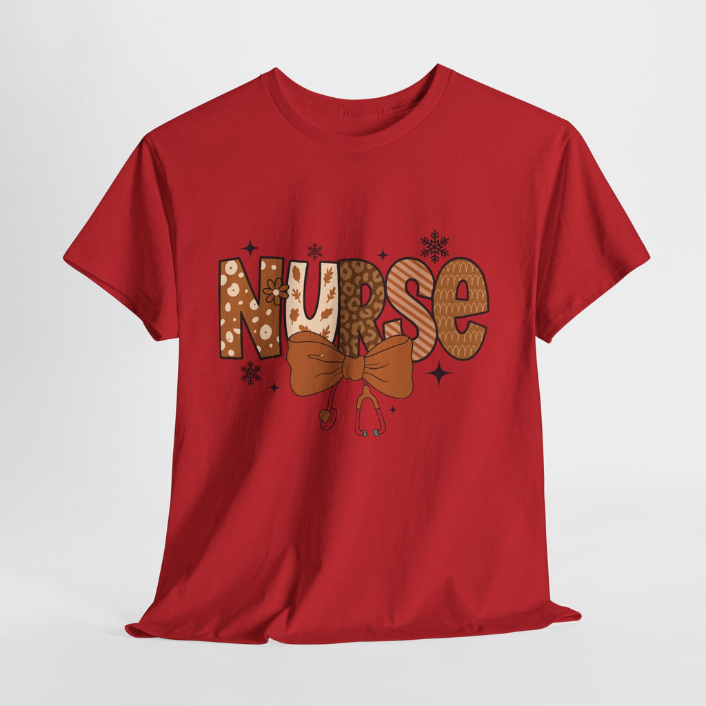NURSE Fall Stethoscope Tee — Brown Autumn Nurse Unisex CottonT shirt
