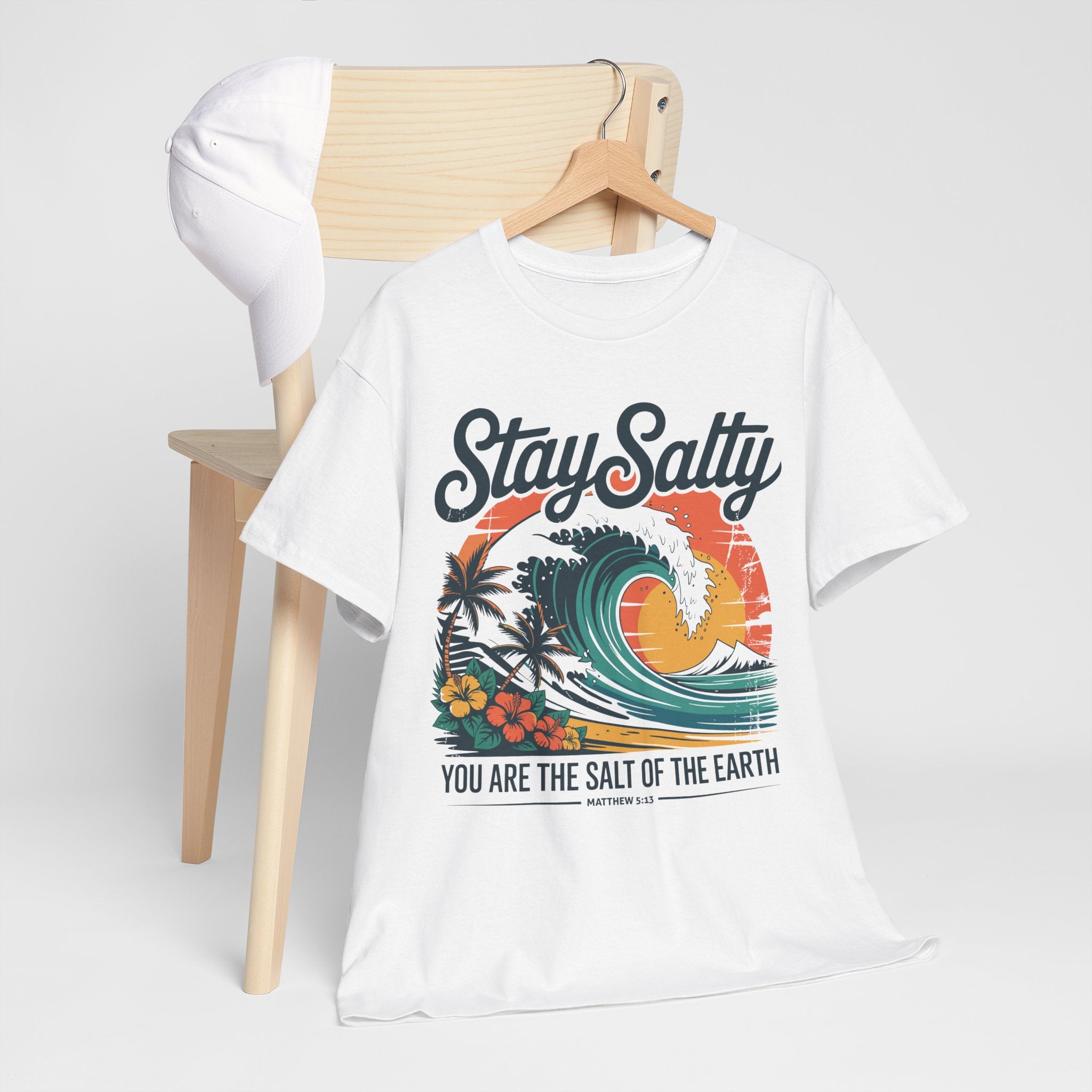 Stay Salty Beach Tee — "You are the salt of the earth (Matthew 5:13)"Unisex Cotton Tee