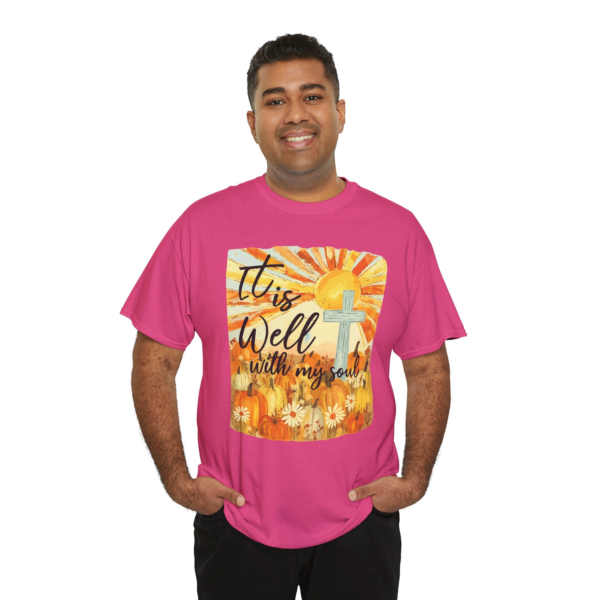 It Is Well With My Soul Pumpkin Sunrise Unisex Cotton T-Shirt