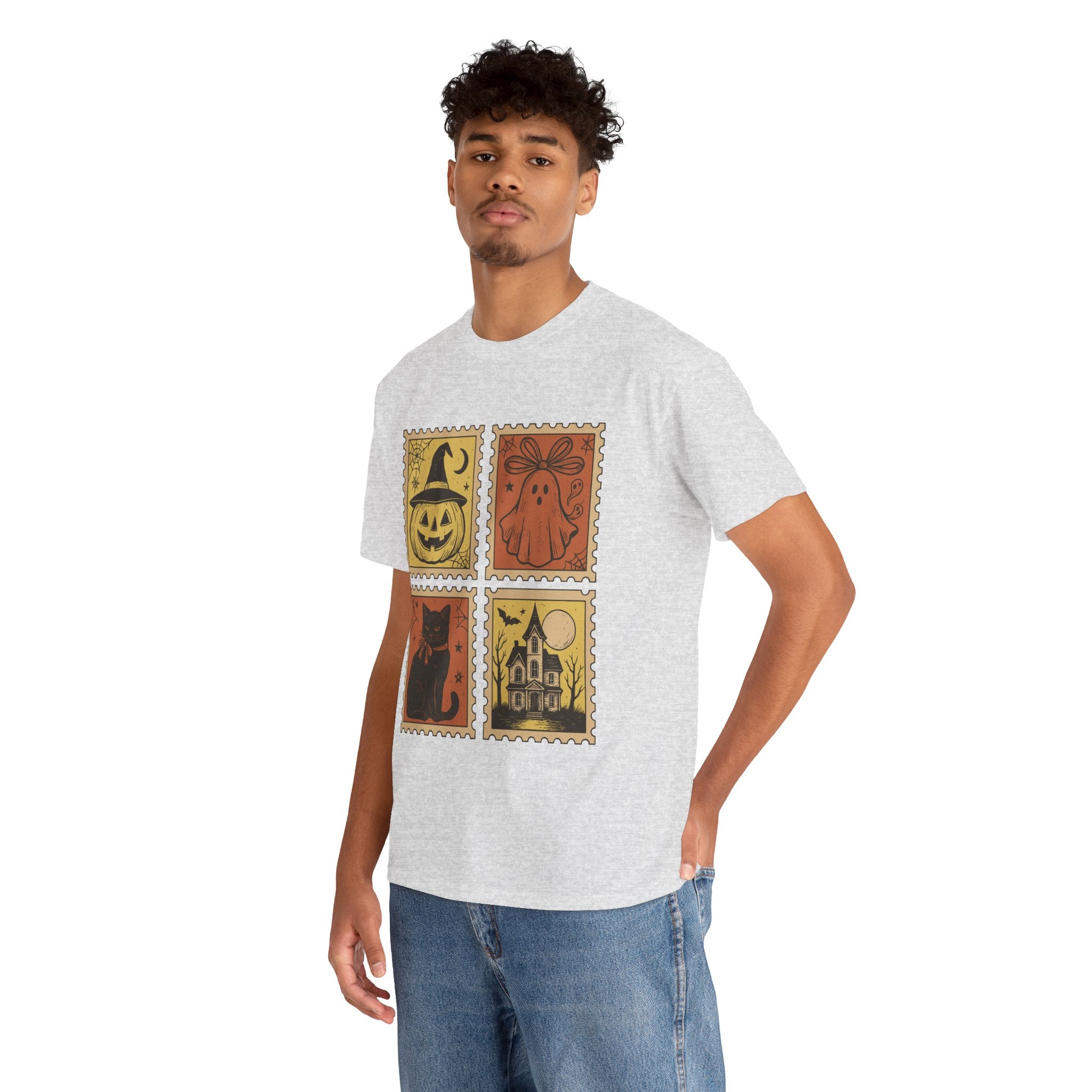 Halloween Stamp Design Unisex Heavy Cotton Tee