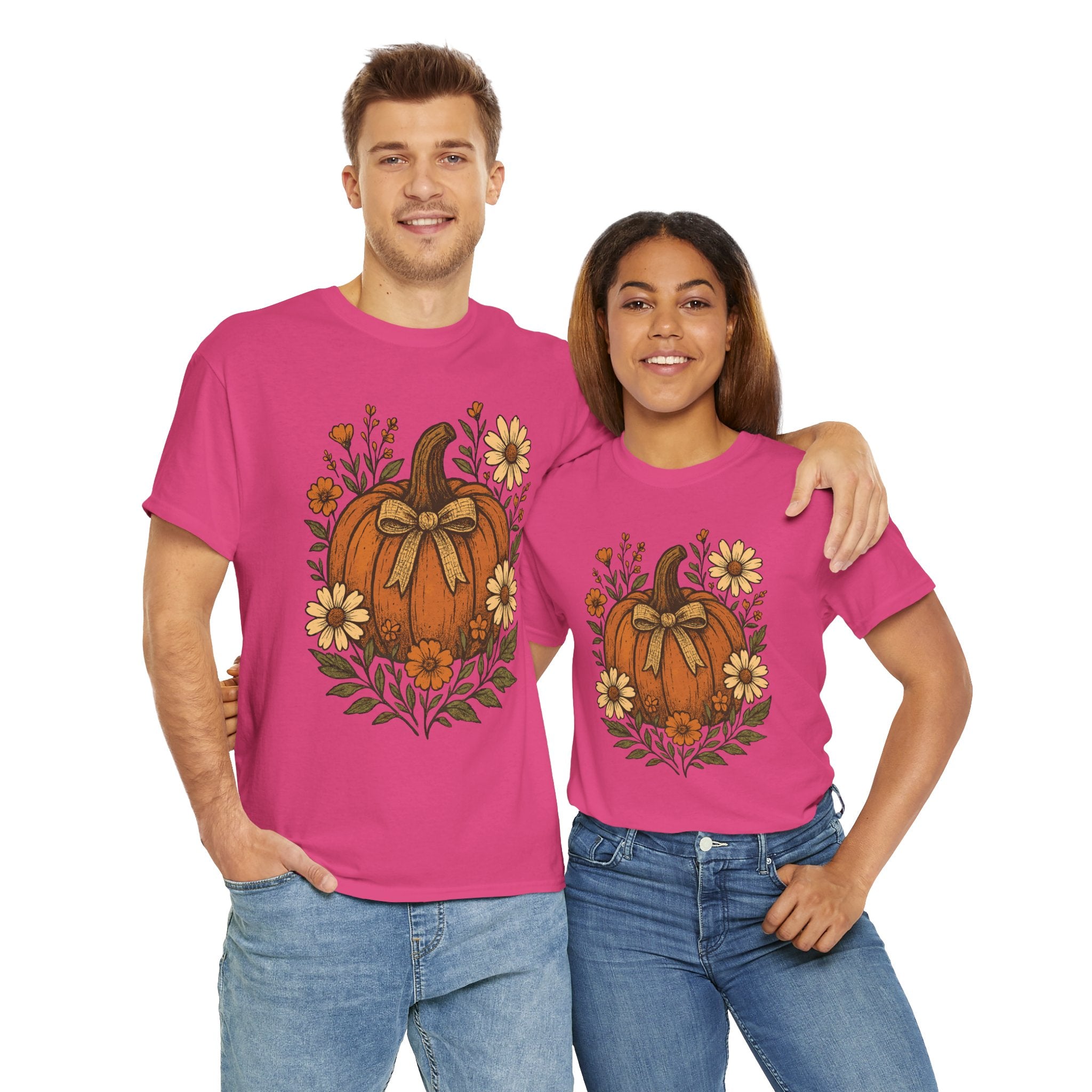 Pumpkin Daisy Unisex Cotton Tee
