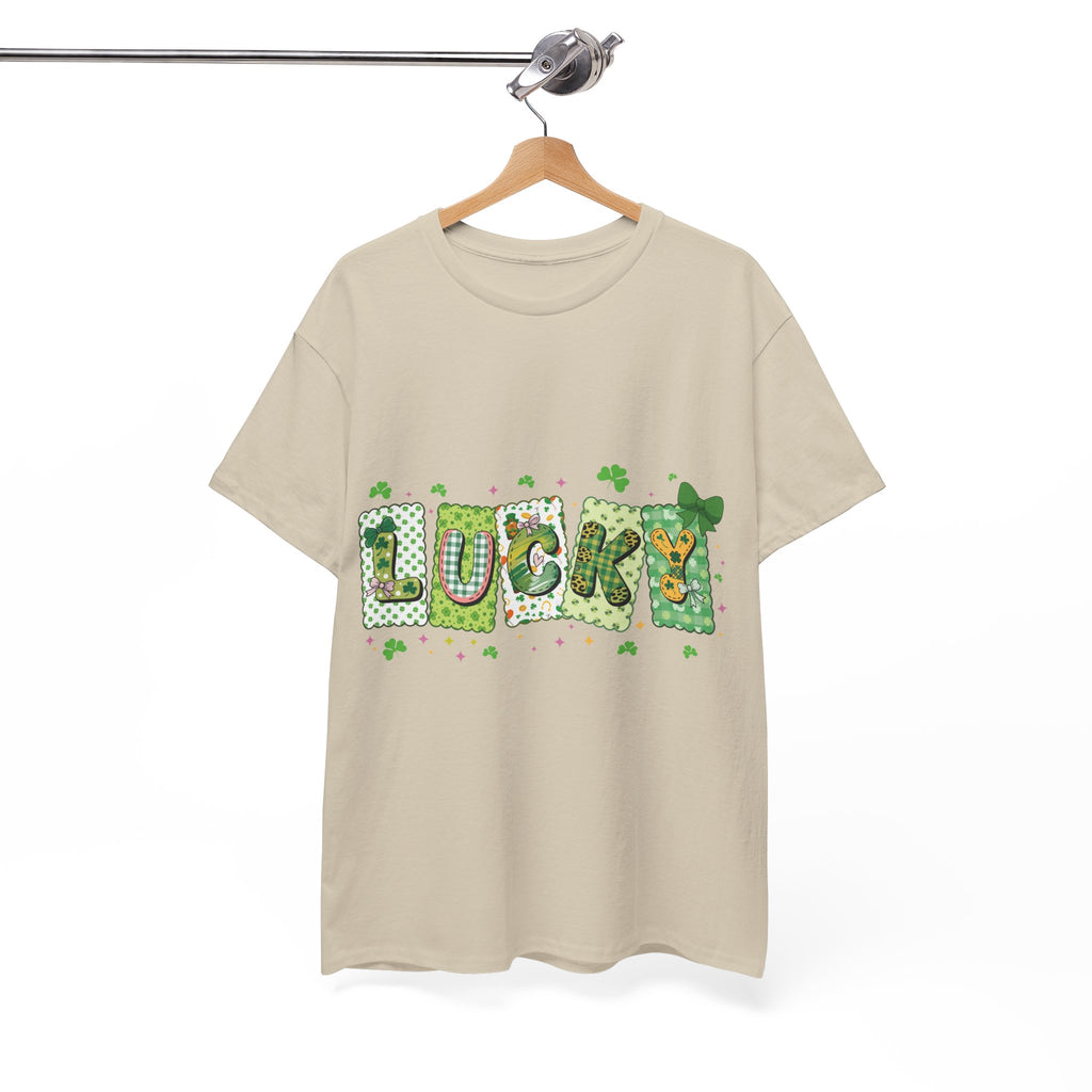 Lucky Patchwork Plaid Clover Tee — St. Patrick’s Day Unisex Cotton T-Shirt