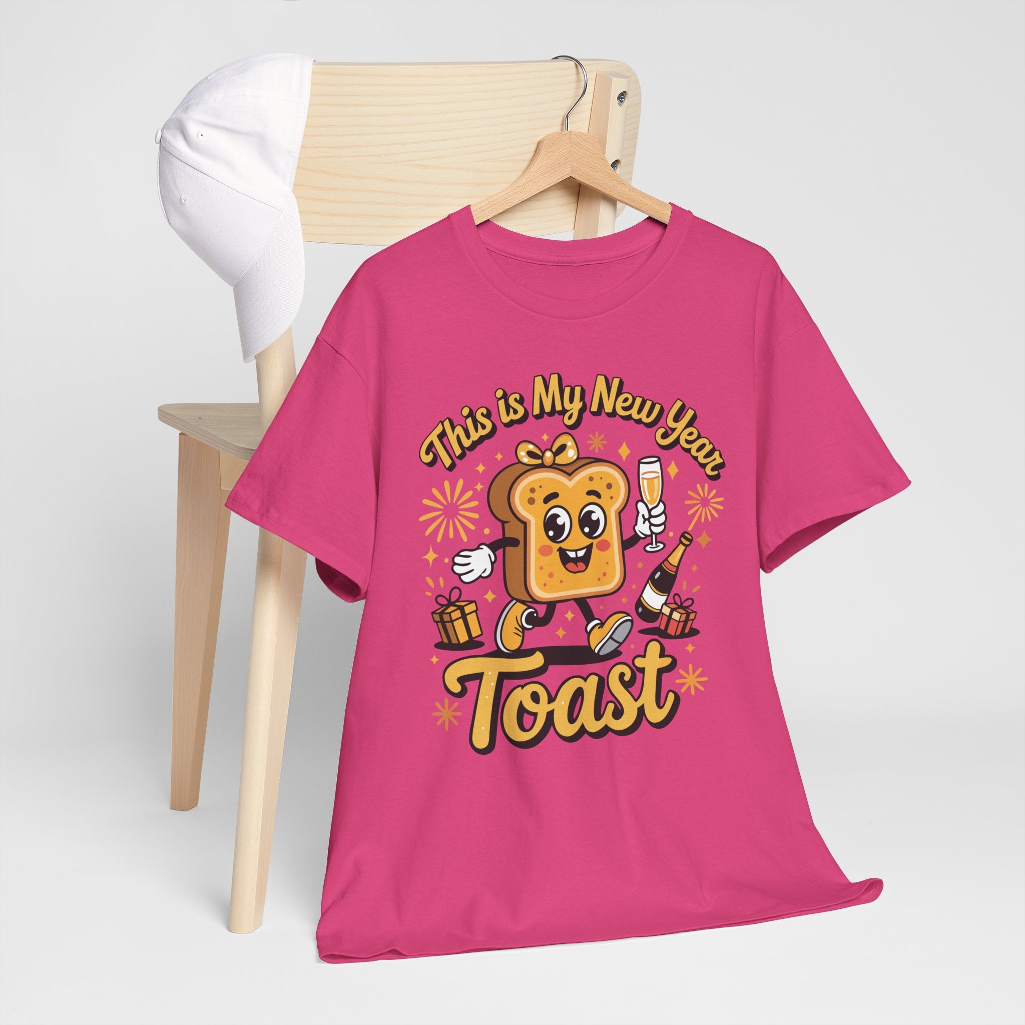 New Year Toast T-Shirt — "This Is My New Year Toast" Champagne & Fireworks Unisex Cotton Tee