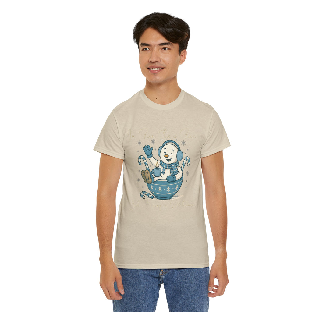 Snowman Hot Cocoa Unisex Cotton Tee