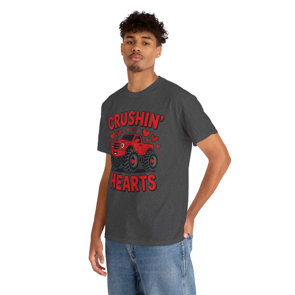 Crushin’ Hearts Valentine Monster Truck Unisex Cotton Tee