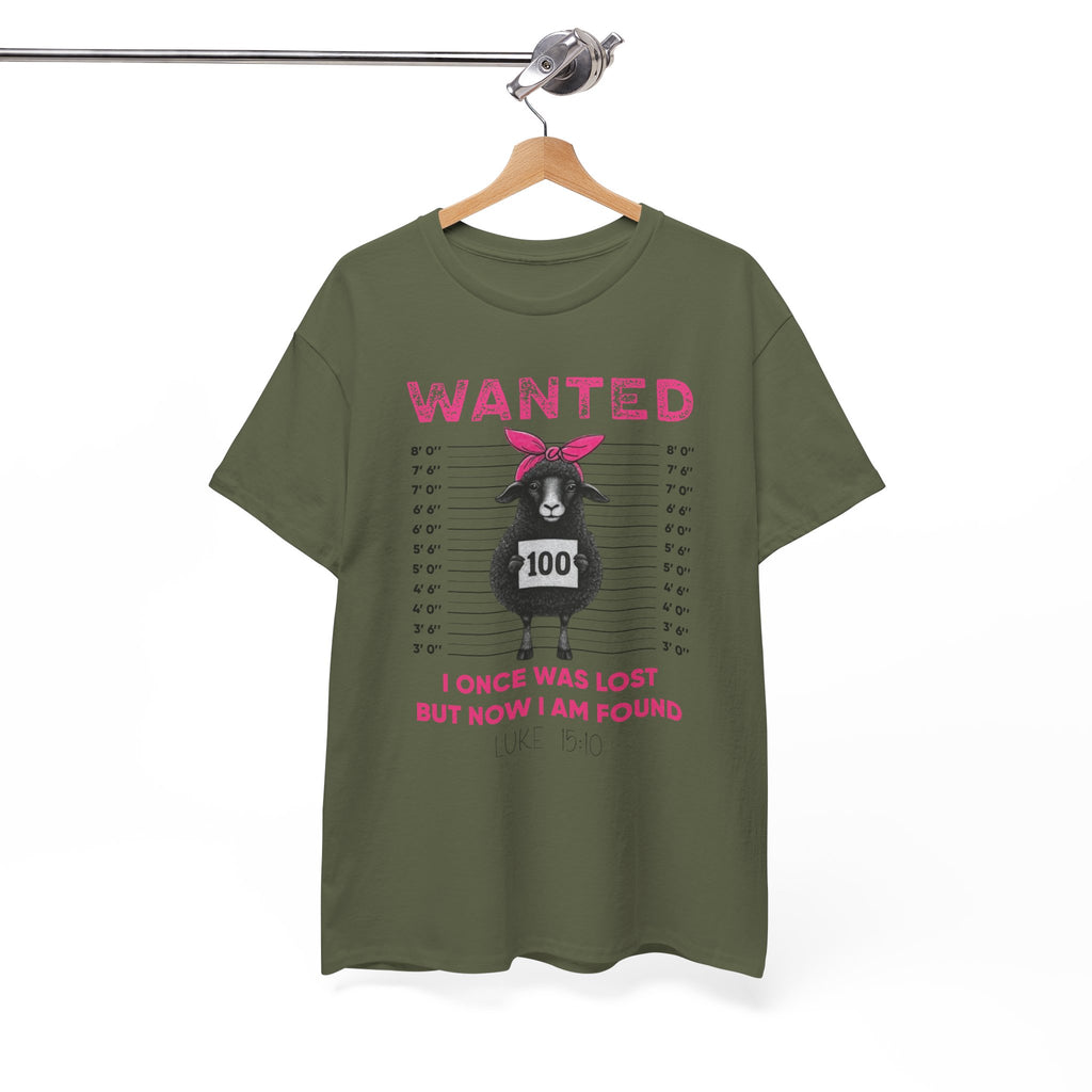WANTED Black Sheep 'I Once Was Lost But Now I Am Found' Unisex Cotton T-Shirt