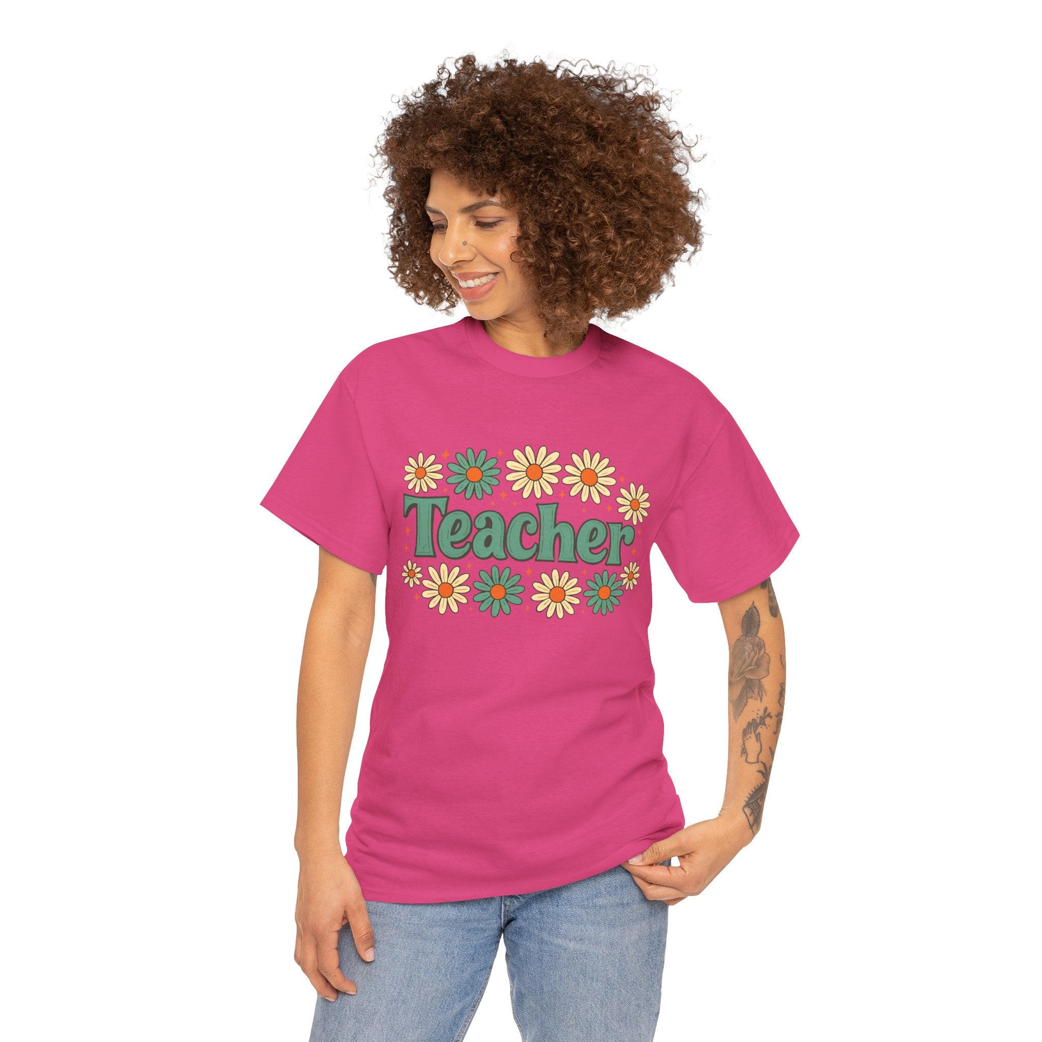 Floral Teacher Tee - Perfect Gift for Educators