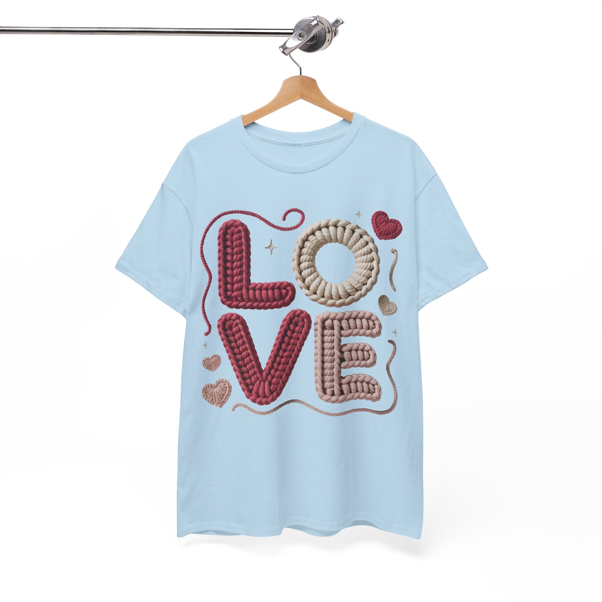LOVE Faux Yarn Heart Unisex Cotton Tee