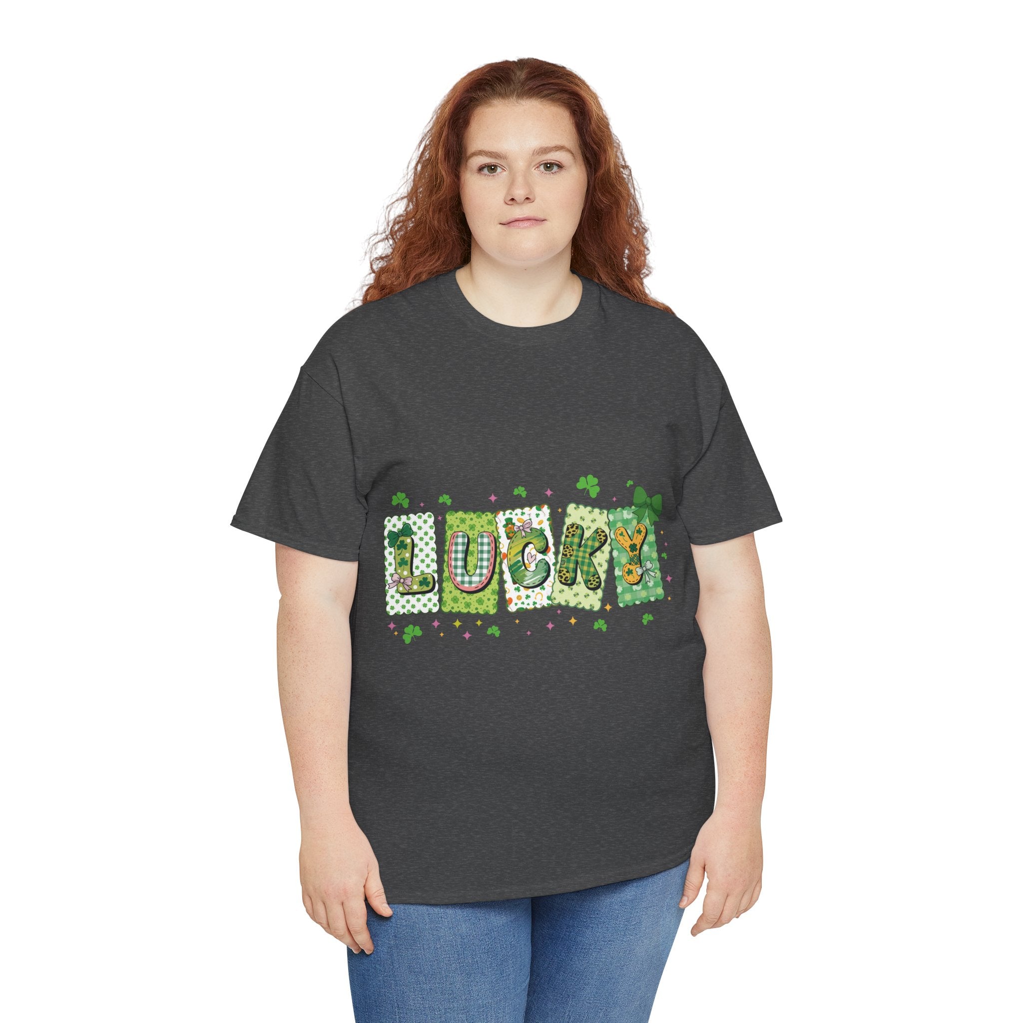 Lucky Patchwork Plaid Clover Tee — St. Patrick’s Day Unisex Cotton T-Shirt