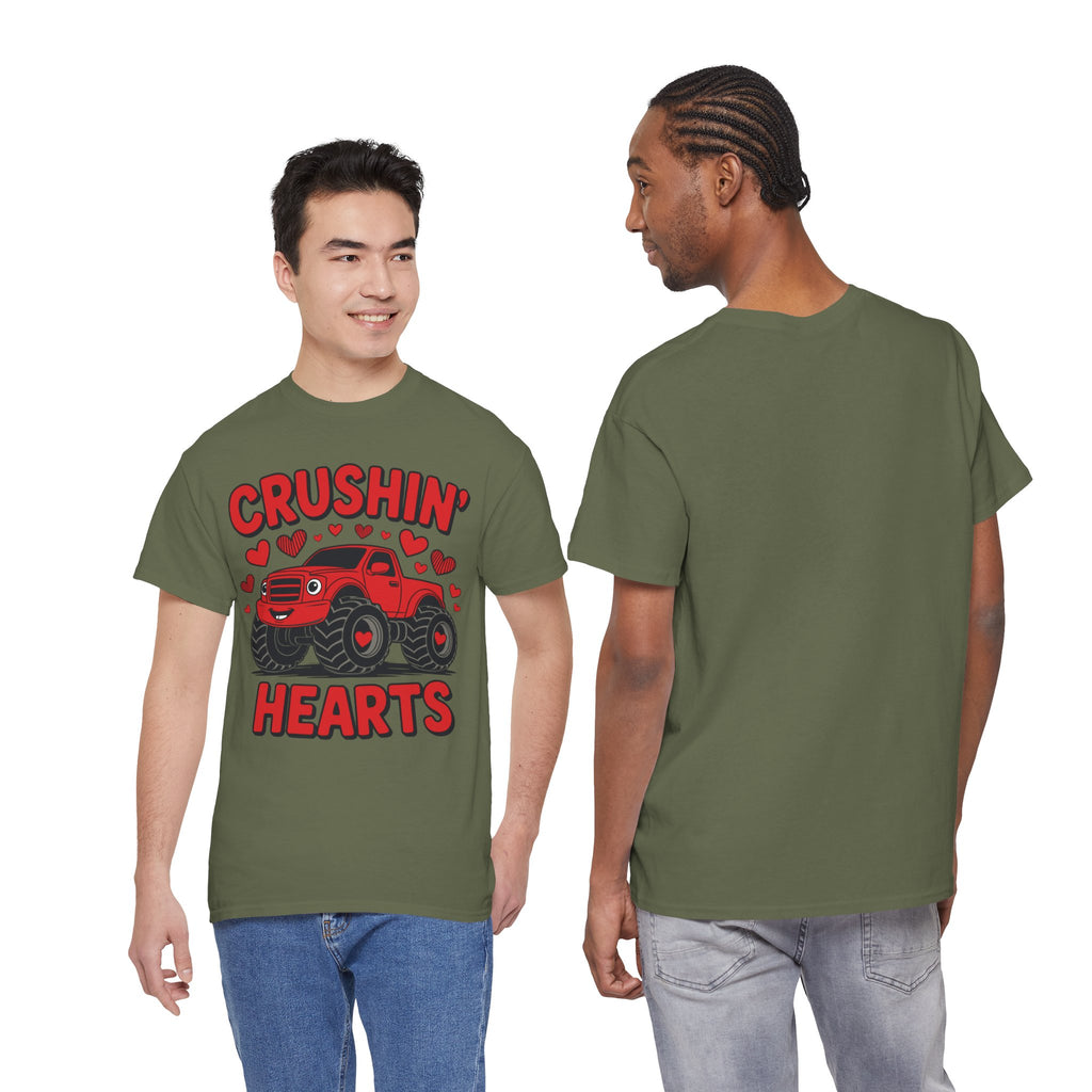 Crushin’ Hearts Valentine Monster Truck Unisex Cotton Tee