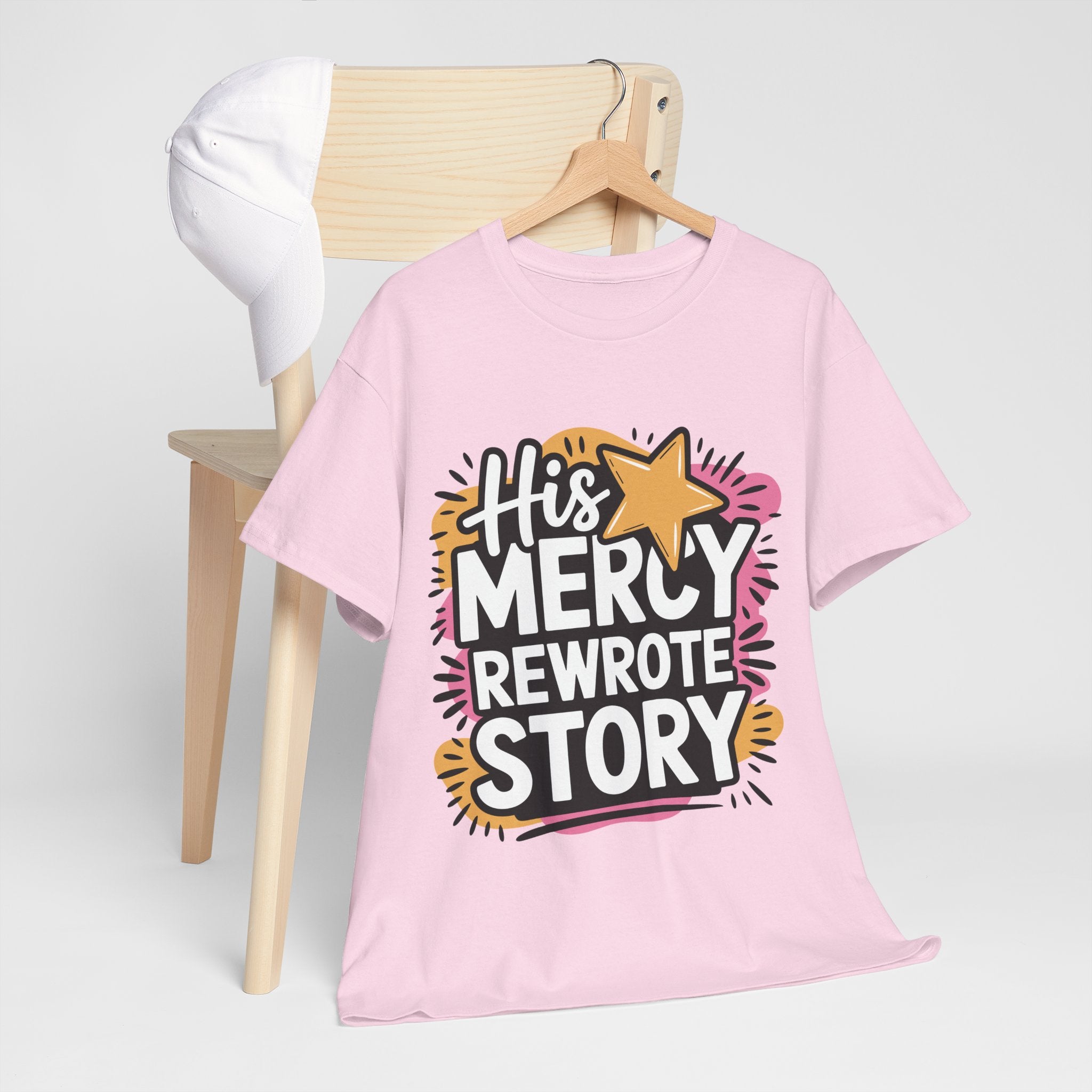 His Mercy Rewrote My Story Tee — Retro Christian Graphic T-Shirt