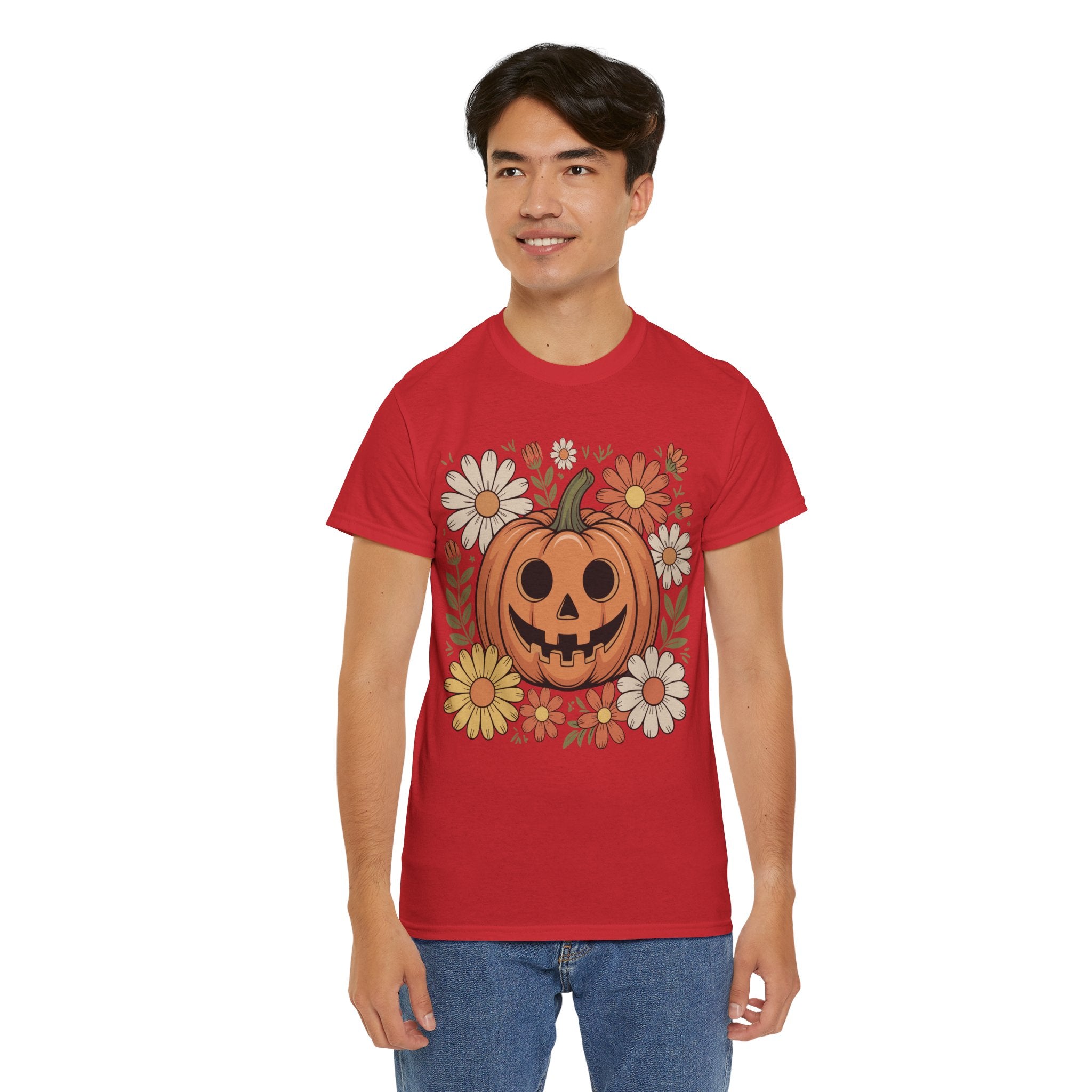 Halloween Pumpkin Unisex Cotton Tee