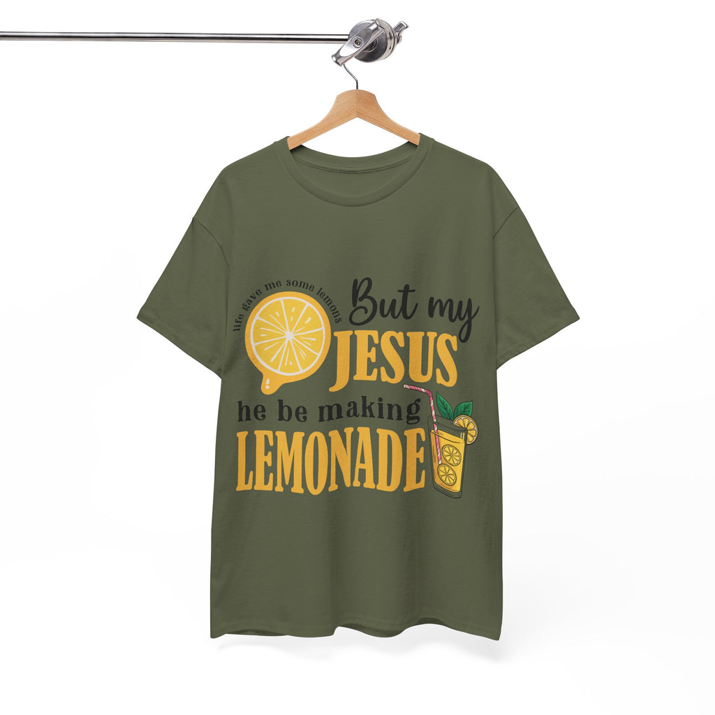 Jesus Lemonade Tee — Lemon Slice & Glass Graphic Christian Unisex Cotton T-Shirt
