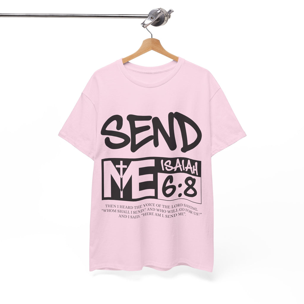 Send Me Isaiah 6:8 Christian T-Shirt — Cross Faith Unisex Cotton Tee