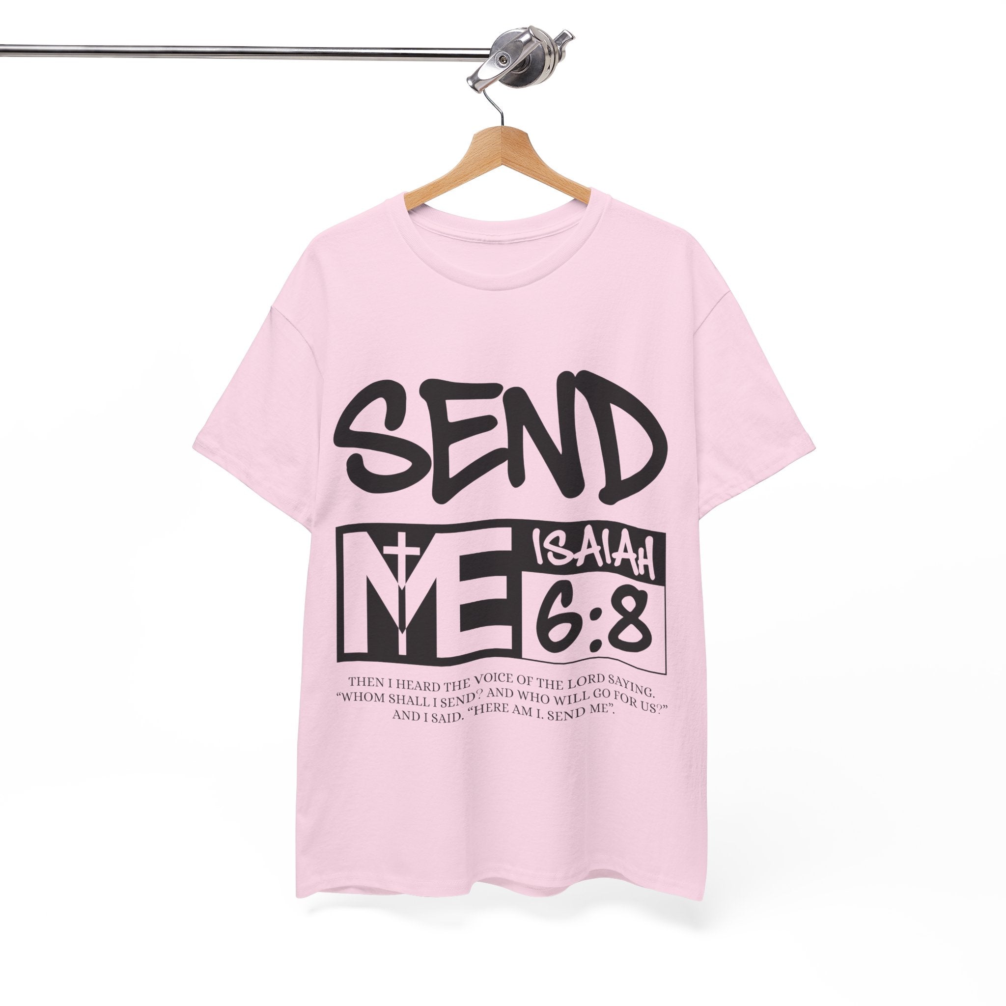 Send Me Isaiah 6:8 Christian T-Shirt — Cross Faith Unisex Cotton Tee