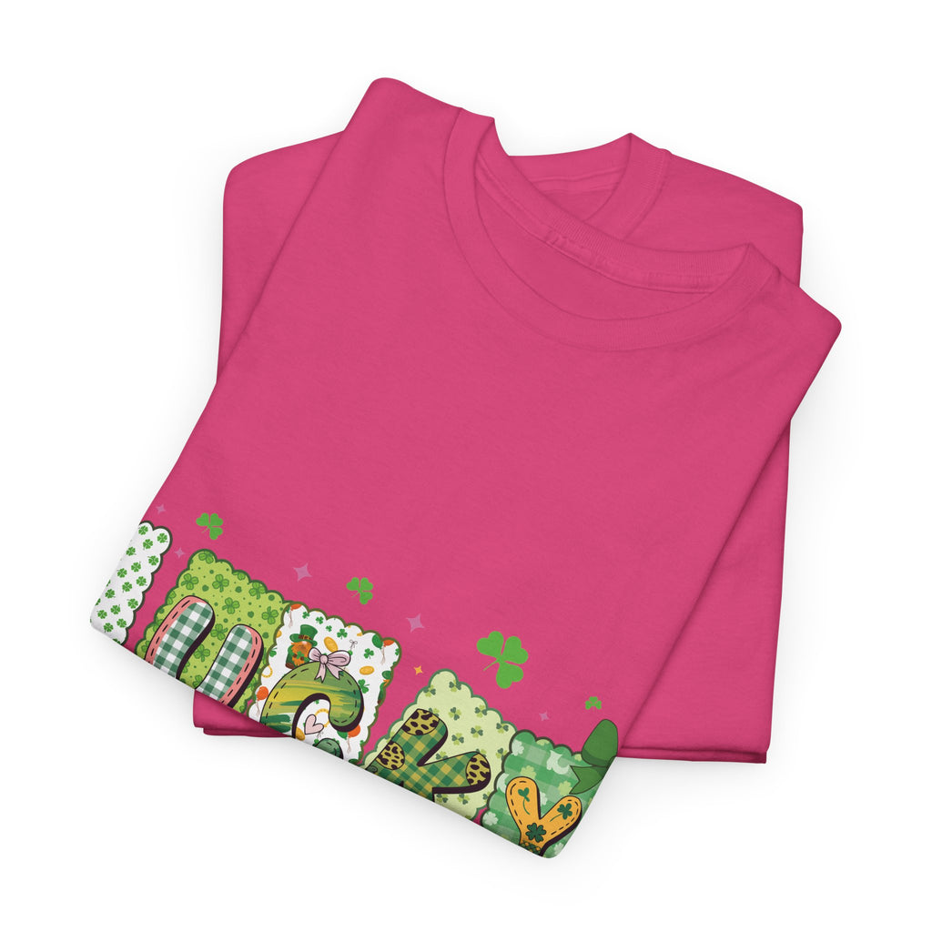 Lucky Patchwork Plaid Clover Tee — St. Patrick’s Day Unisex Cotton T-Shirt