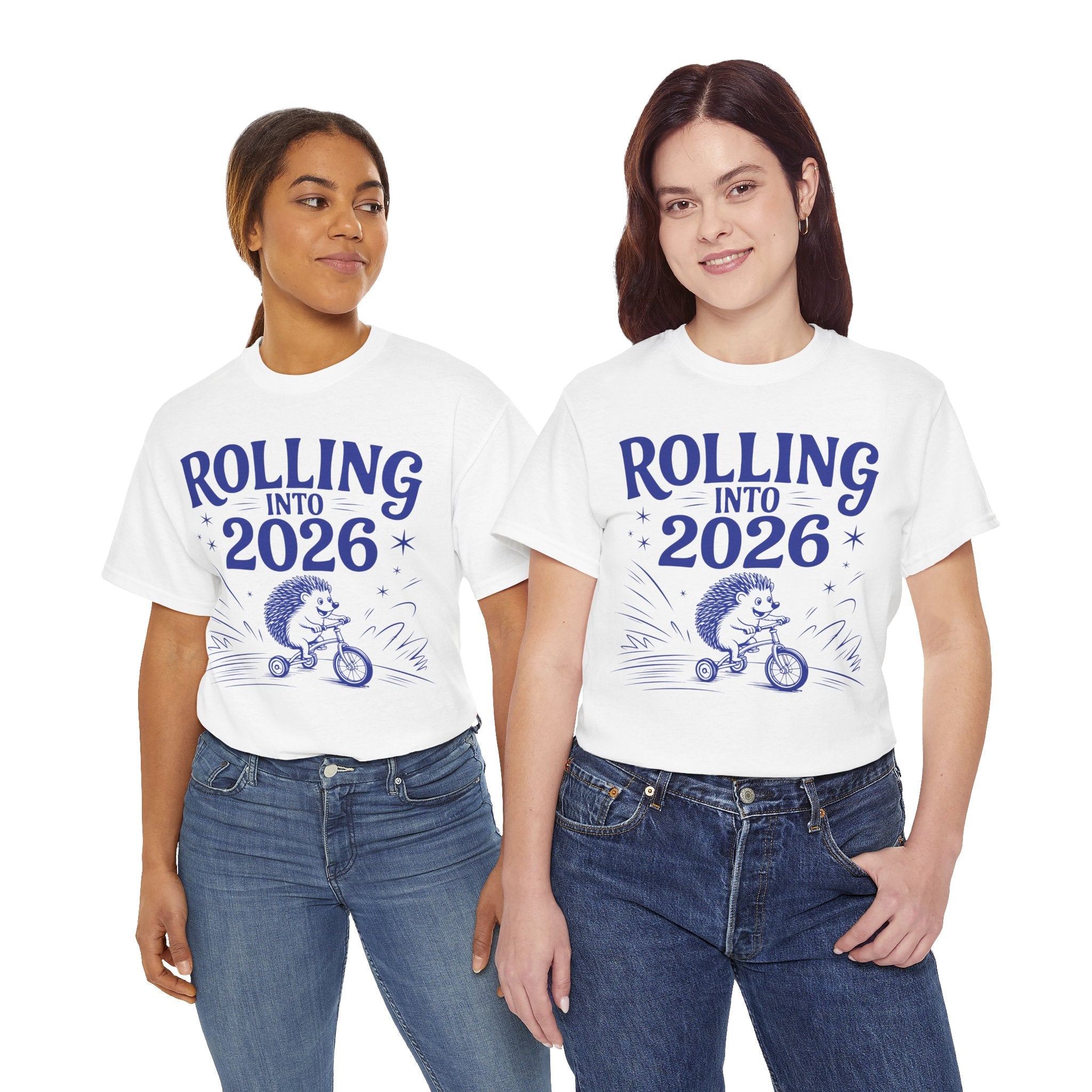 Rolling Into 2026 Hedgehog Tricycle Unisex Cotton Tee