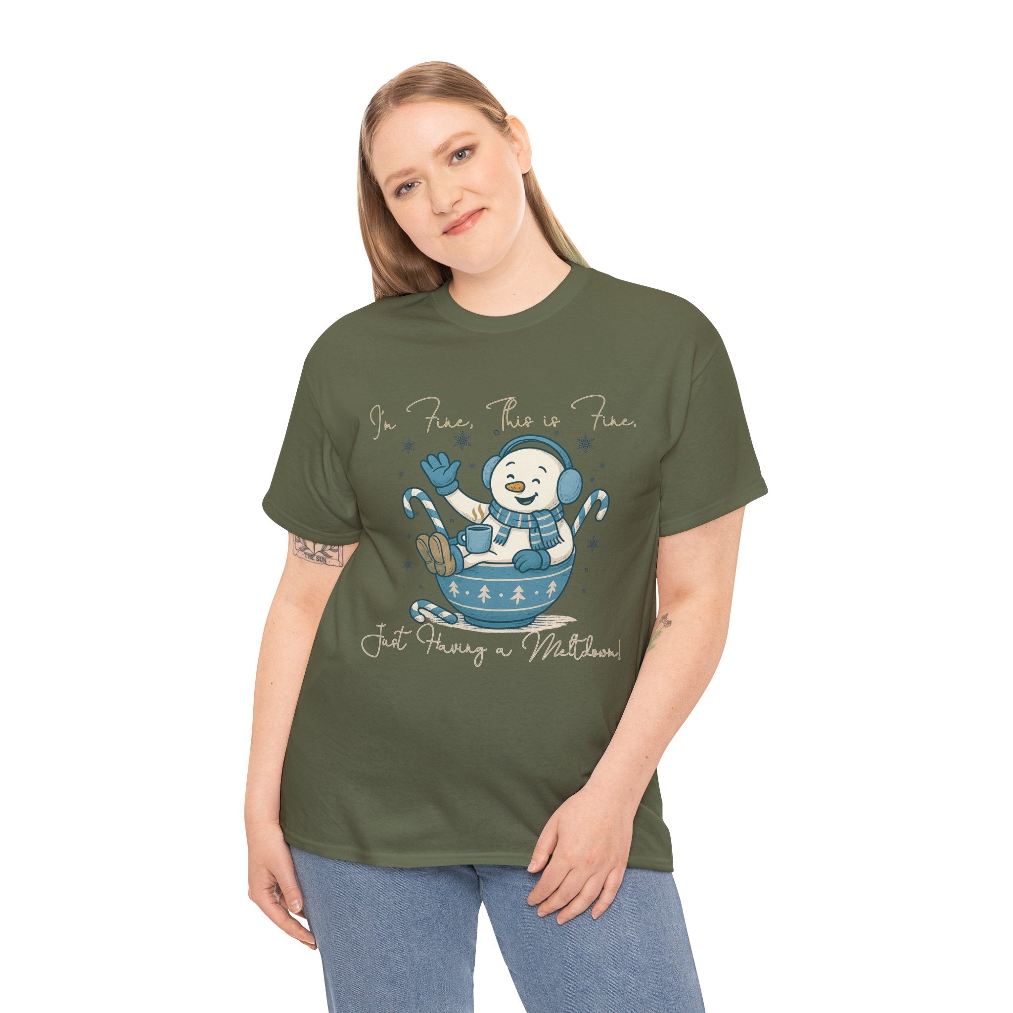 Snowman Hot Cocoa Unisex Cotton Tee