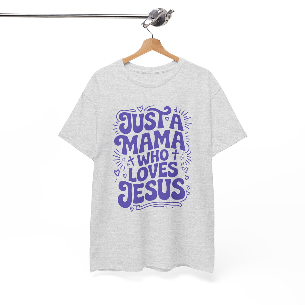Mama Who Loves Jesus T-Shirt — Bright Green Bubbly Faith Unisex Cotton Tee