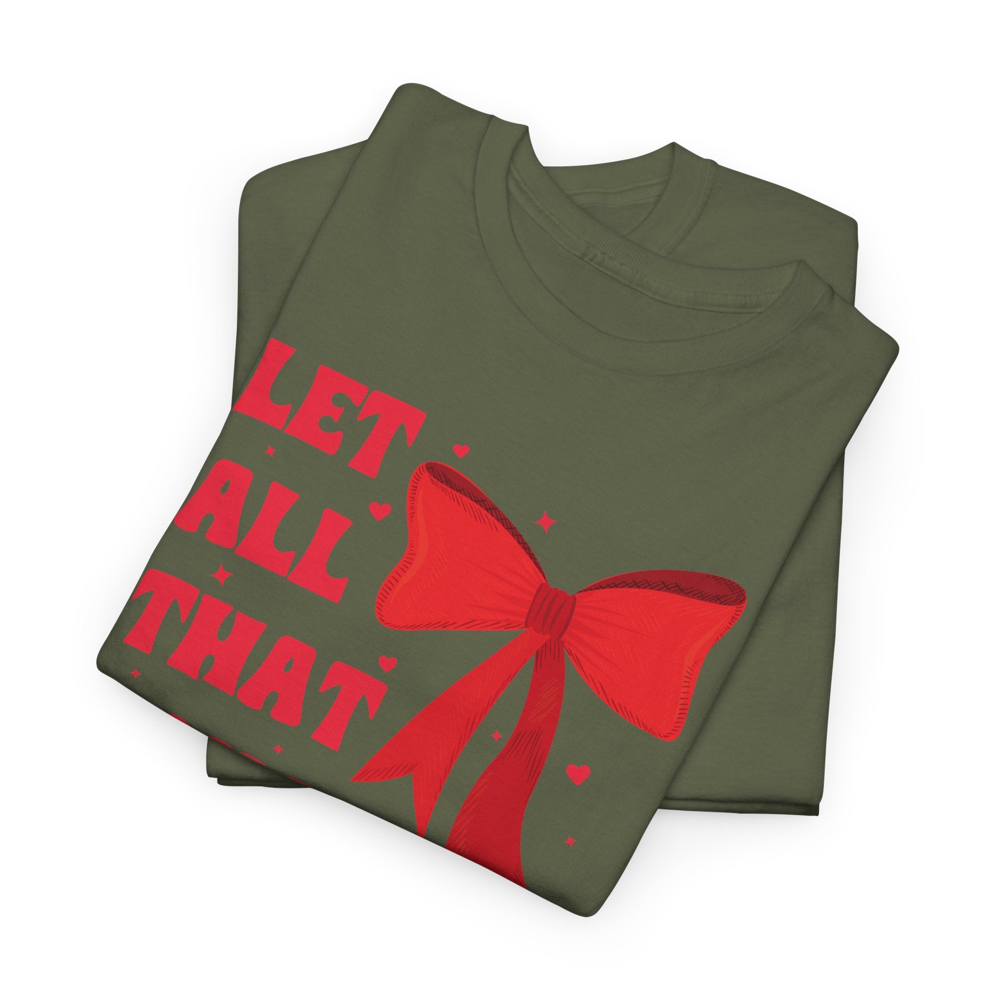 Valentine Tee — "Let All That You Do Be Done in Love" Heart Bow Unisex Cotton Shirt