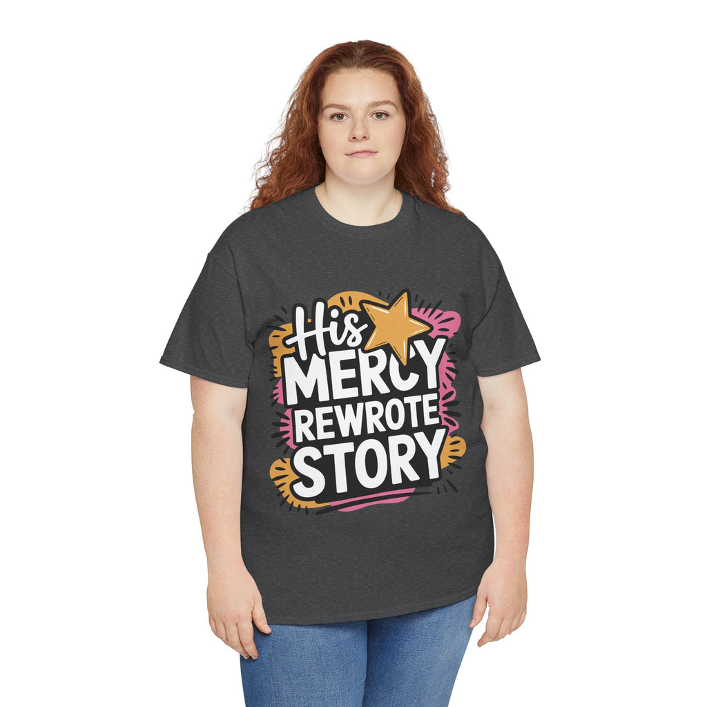 His Mercy Rewrote My Story Tee — Retro Christian Graphic T-Shirt