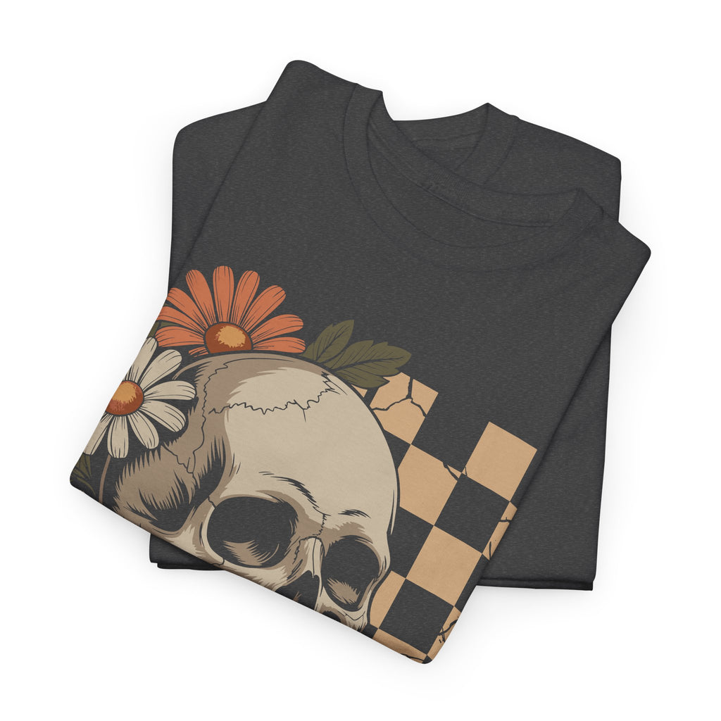 Skull Daisy Unisex Cotton Tshirt