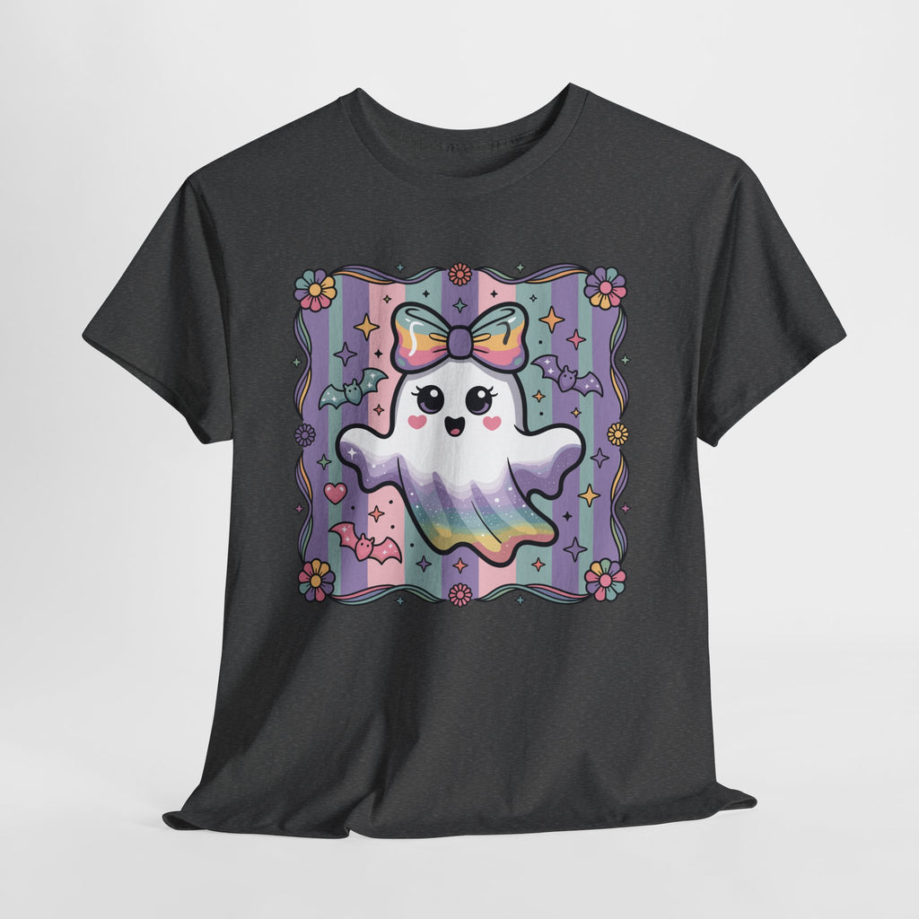 Pastel Ghost Rainbow Bow Unisex Cotton Tee
