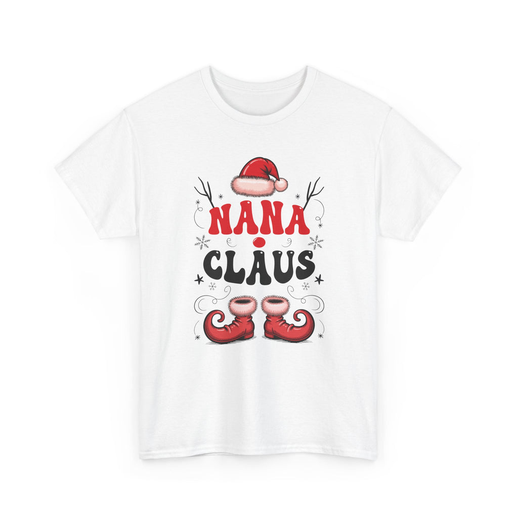 Nana Christmas T-Shirt — Santa Hat & Elf Boots Holiday Unisex Cotton Tee