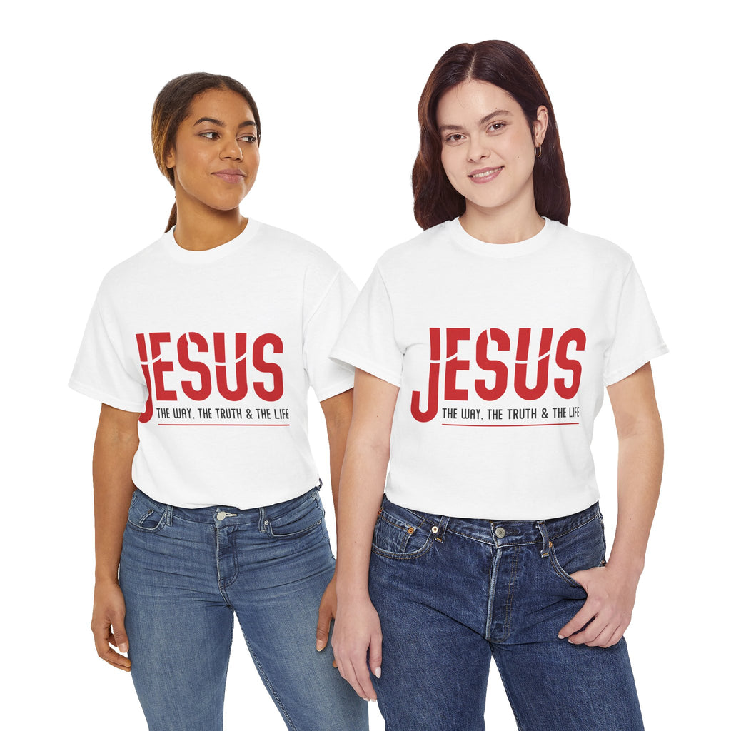 Jesus The Way The Truth & The Life T-Shirt — Bold Red Christian Unisex Cotton Tee