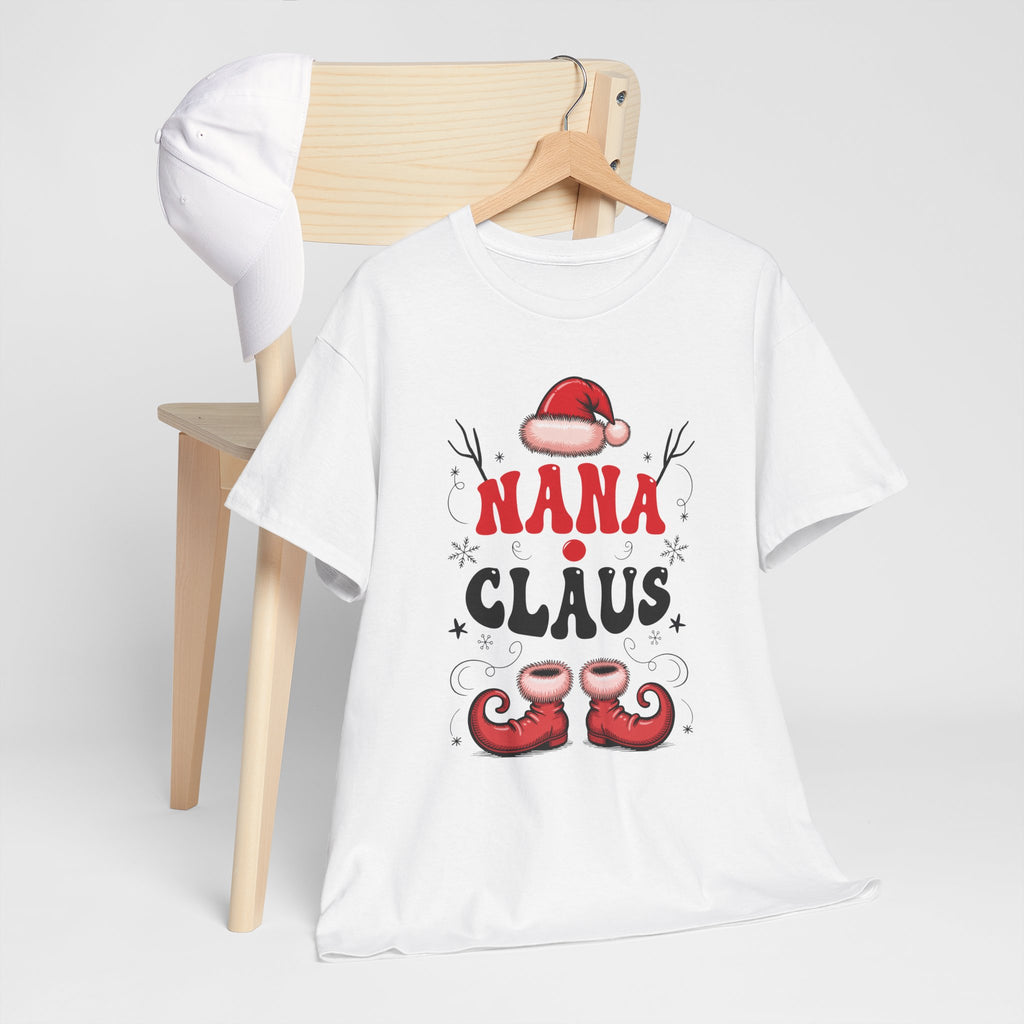 Nana Christmas T-Shirt — Santa Hat & Elf Boots Holiday Unisex Cotton Tee