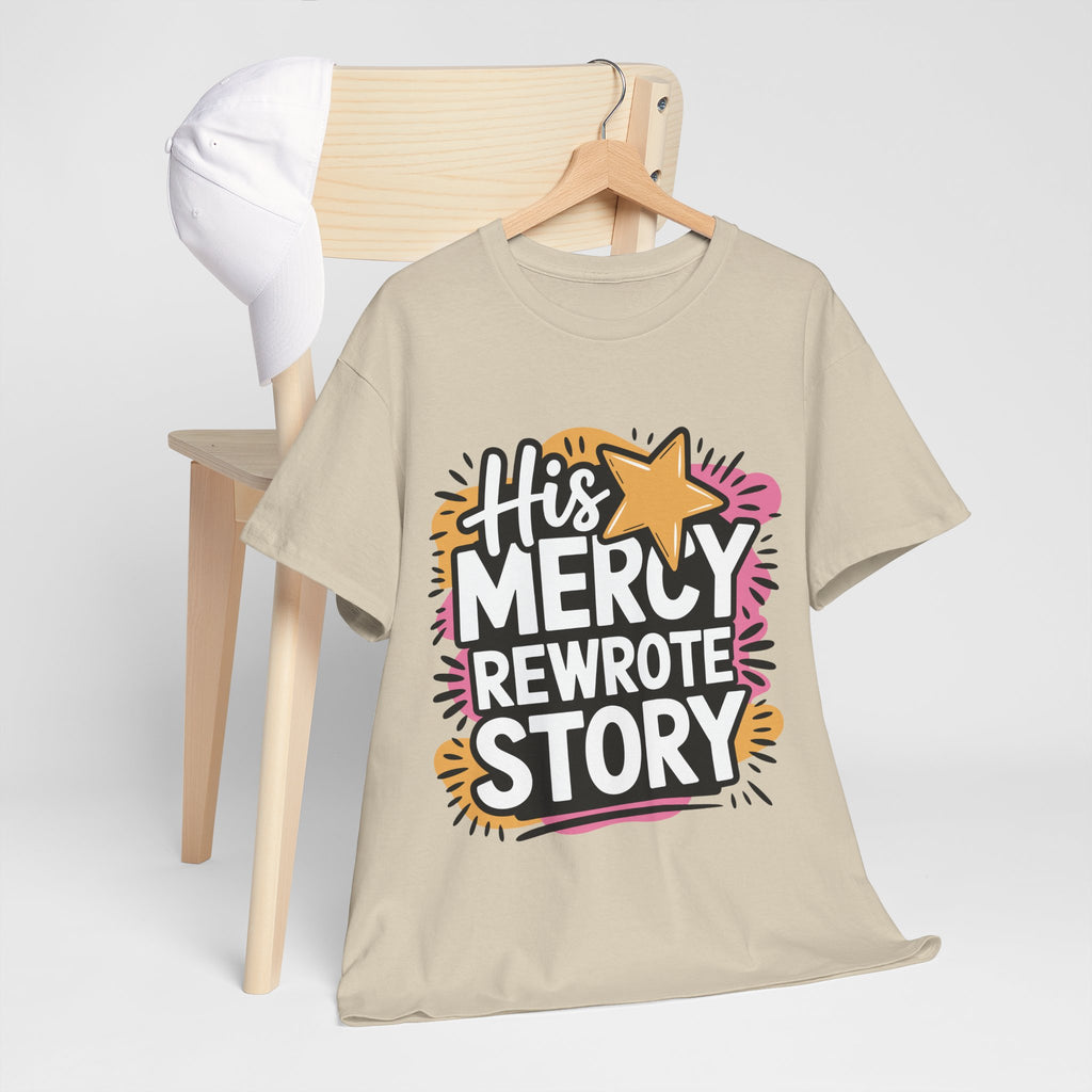 His Mercy Rewrote My Story Tee — Retro Christian Graphic T-Shirt