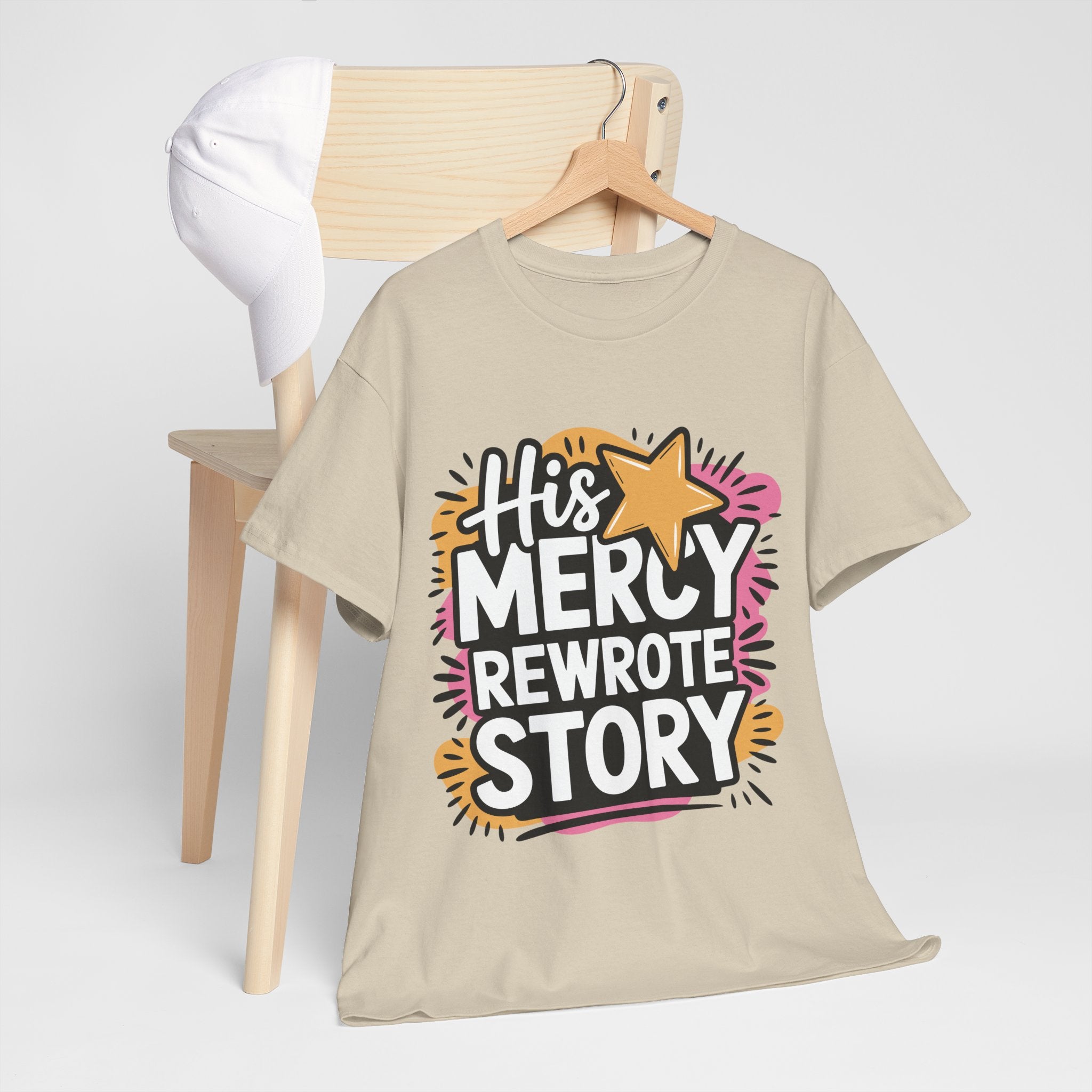 His Mercy Rewrote My Story Tee — Retro Christian Graphic T-Shirt