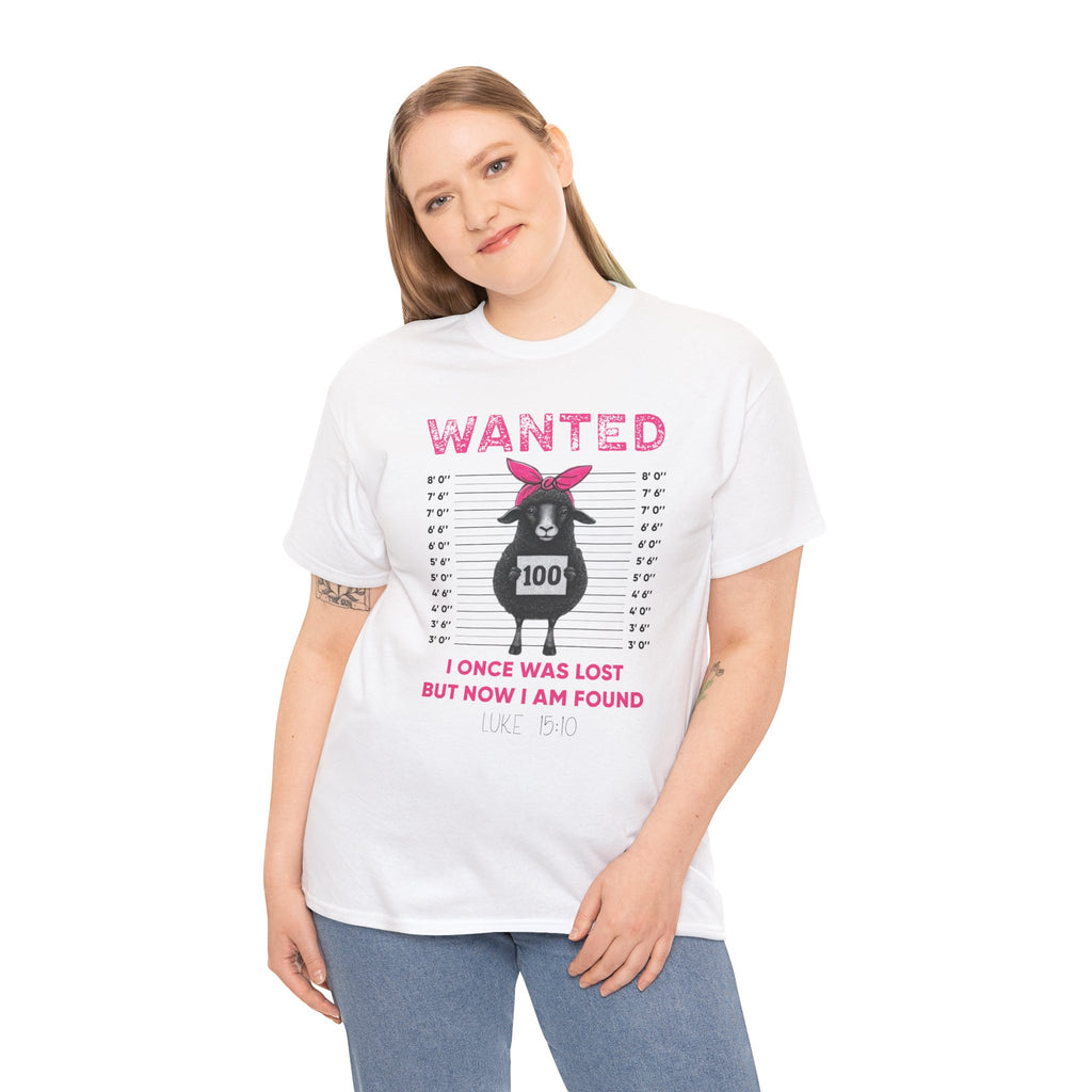 WANTED Black Sheep 'I Once Was Lost But Now I Am Found' Unisex Cotton T-Shirt