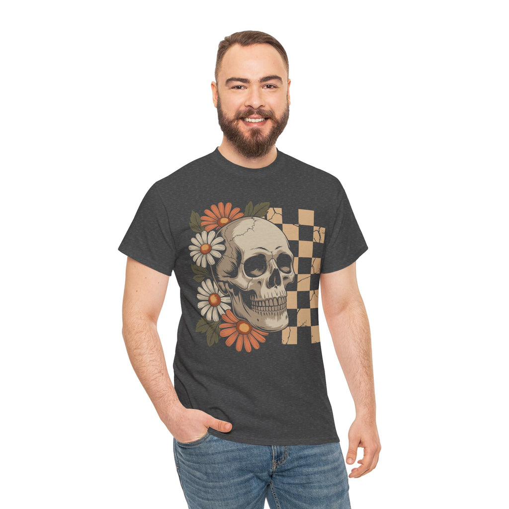 Skull Daisy Unisex Cotton Tshirt
