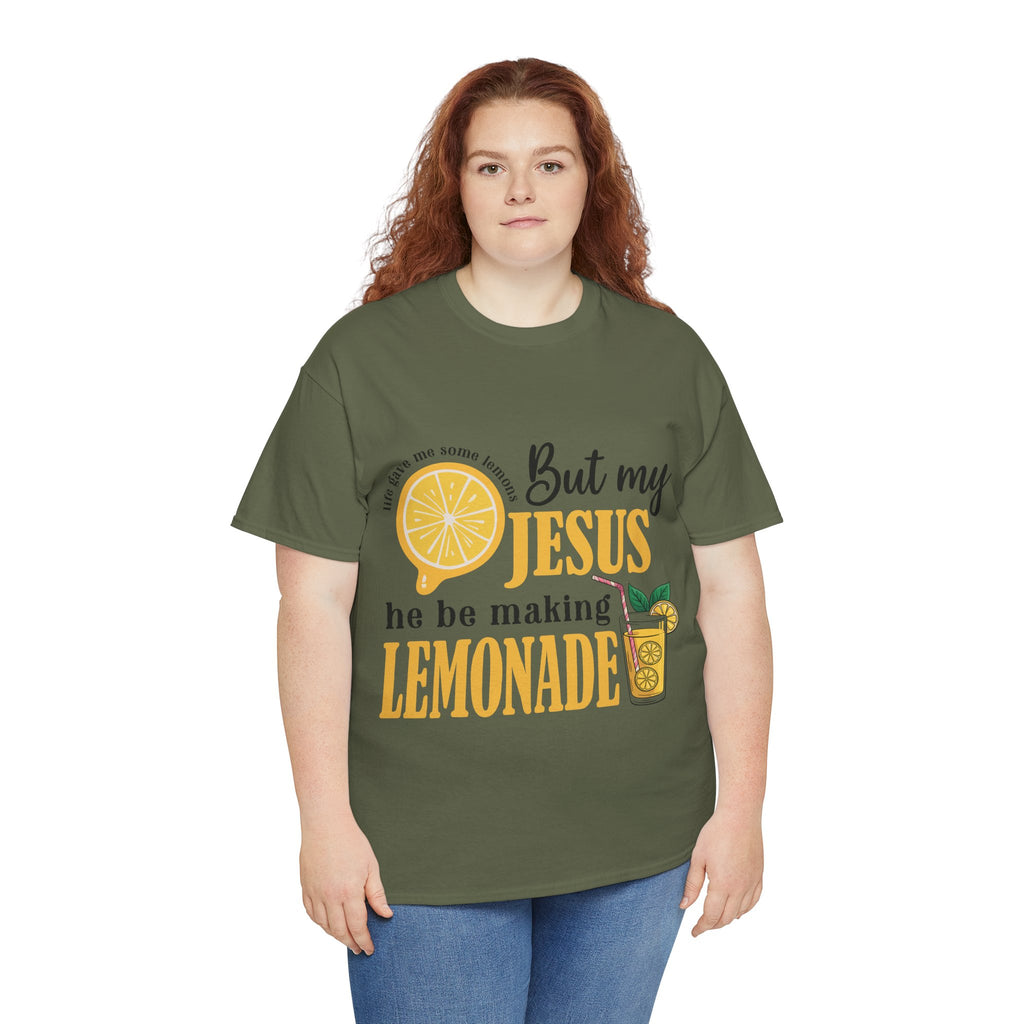Jesus Lemonade Tee — Lemon Slice & Glass Graphic Christian Unisex Cotton T-Shirt