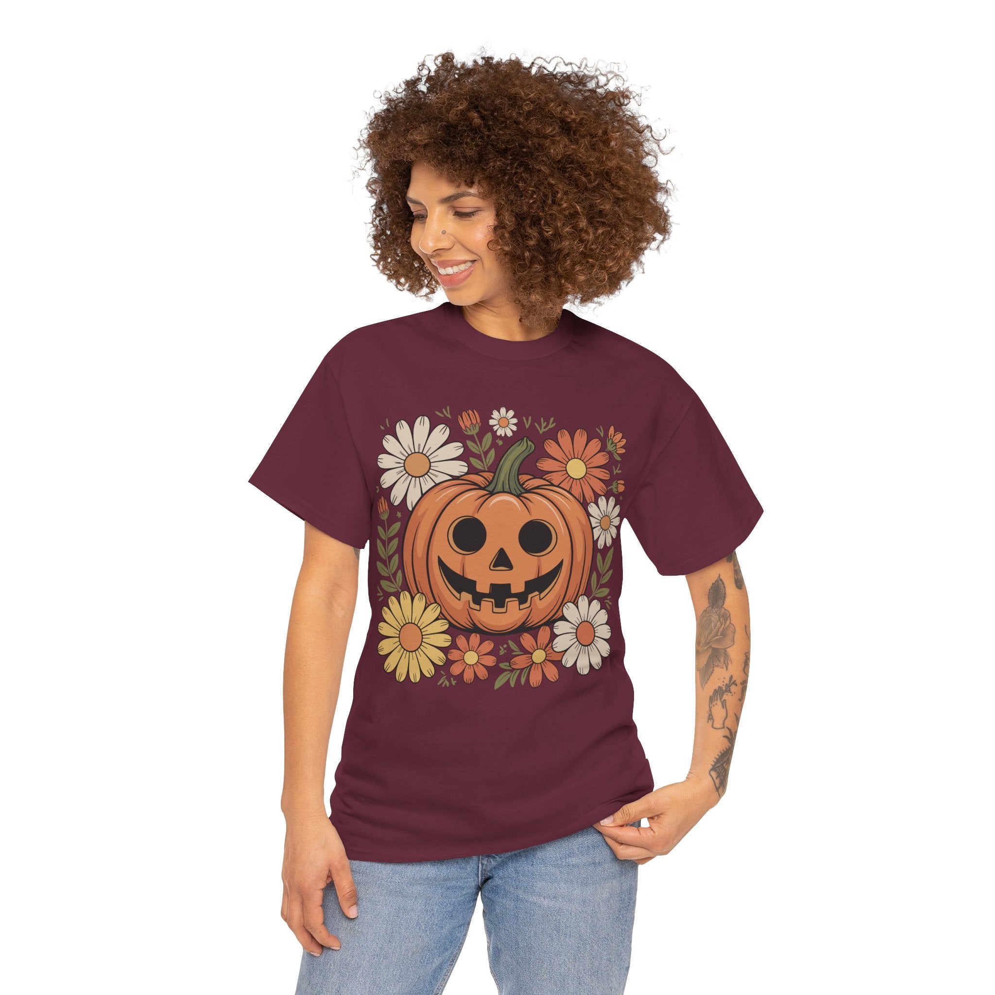 Halloween Pumpkin Unisex Cotton Tee