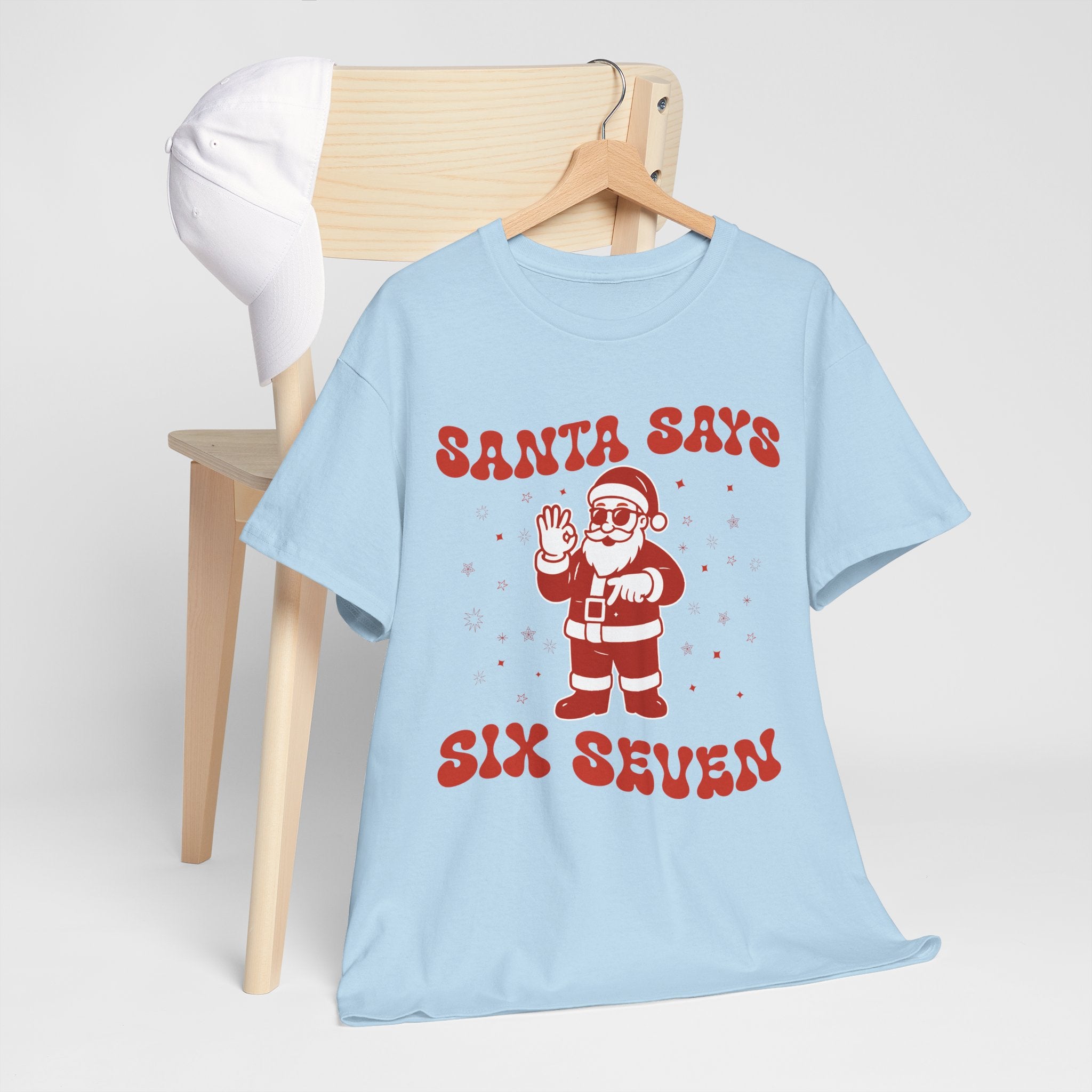 Retro 'Santa Says Six Seven' Christmas Unisex Cotton Tee