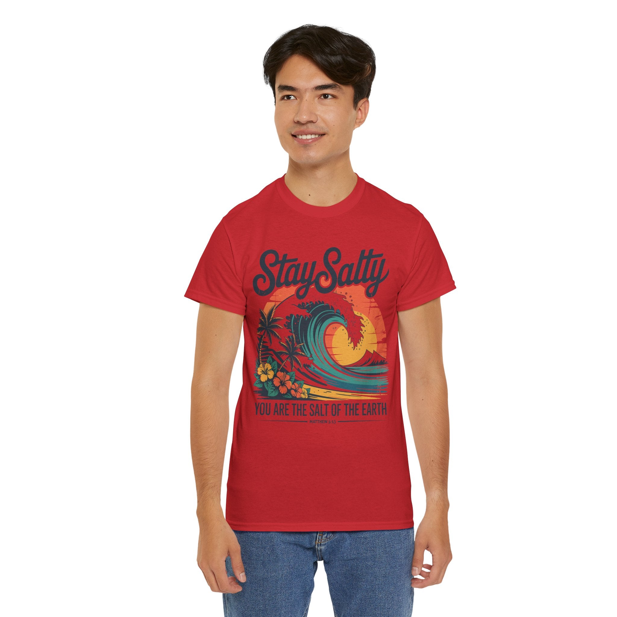 Stay Salty Beach Tee — "You are the salt of the earth (Matthew 5:13)"Unisex Cotton Tee