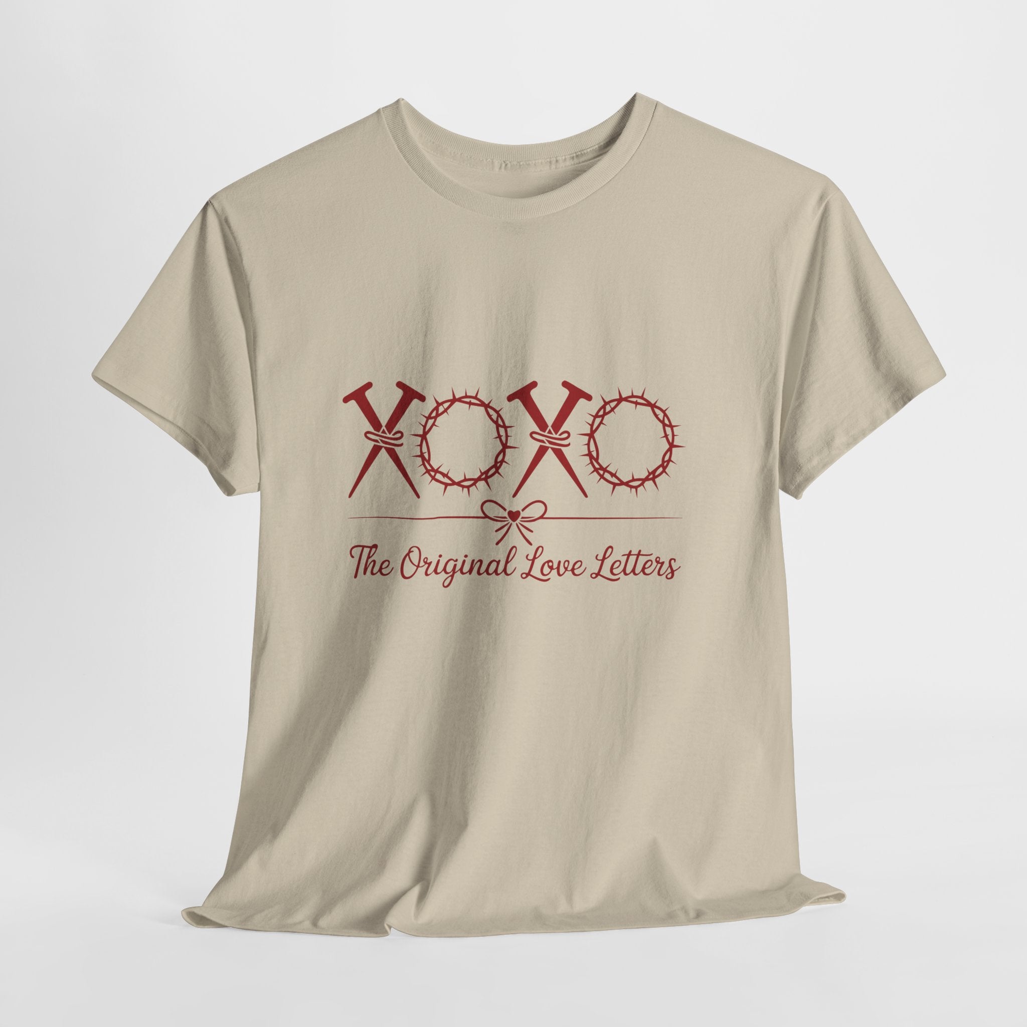 Christian Valentine Tee — “XOXO” Nails & Thorn Crowns, “The Original Love Letters”... Unisex Cotton Tee