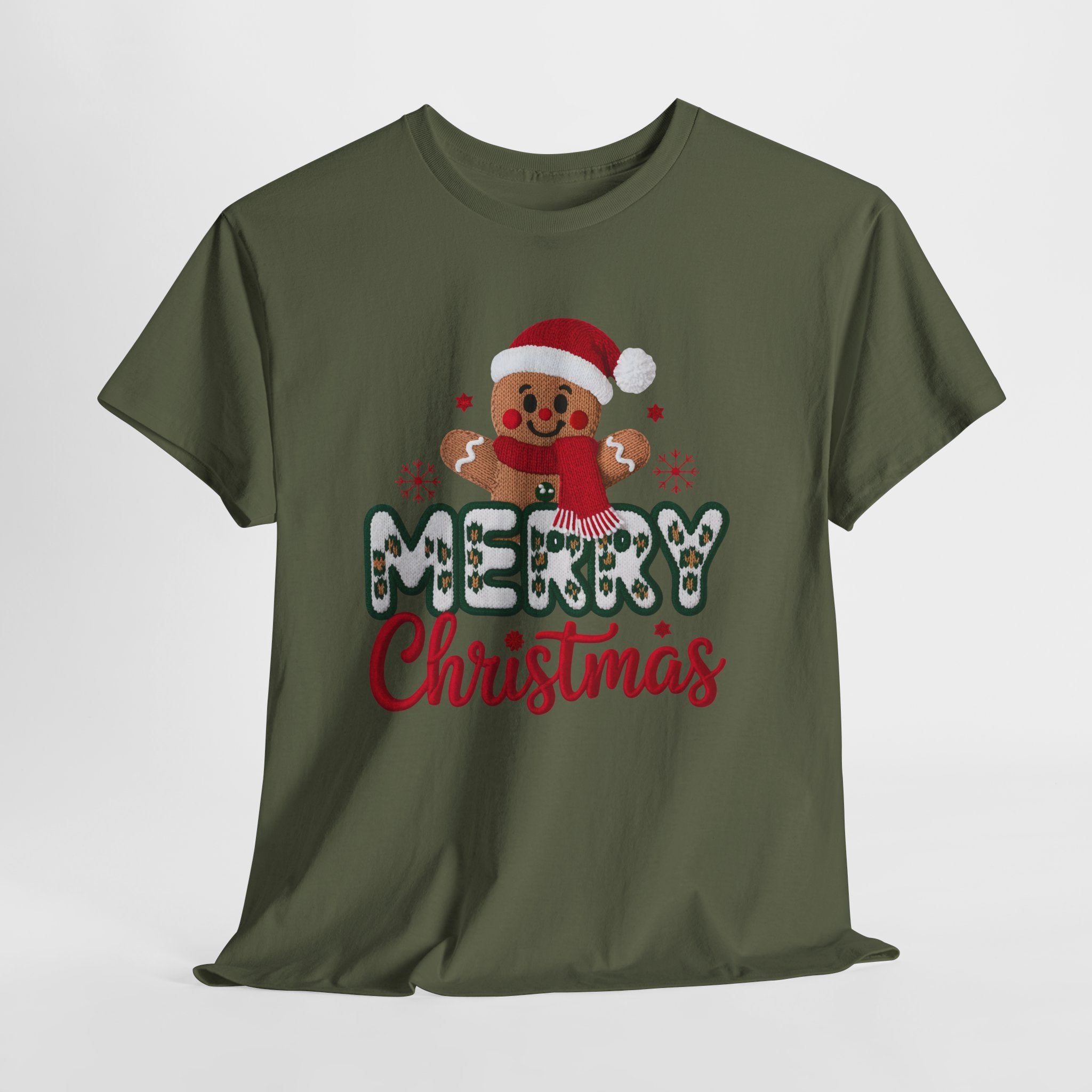 Gingerbread Santa 'Merry Christmas' Unisex Cotton Tee T-Shirt