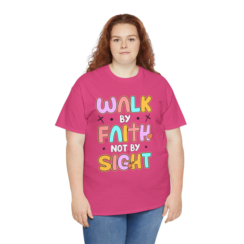 Walk by Faith Not by Sight T-Shirt — Pastel Christian Faith Unisex Cotton Tee