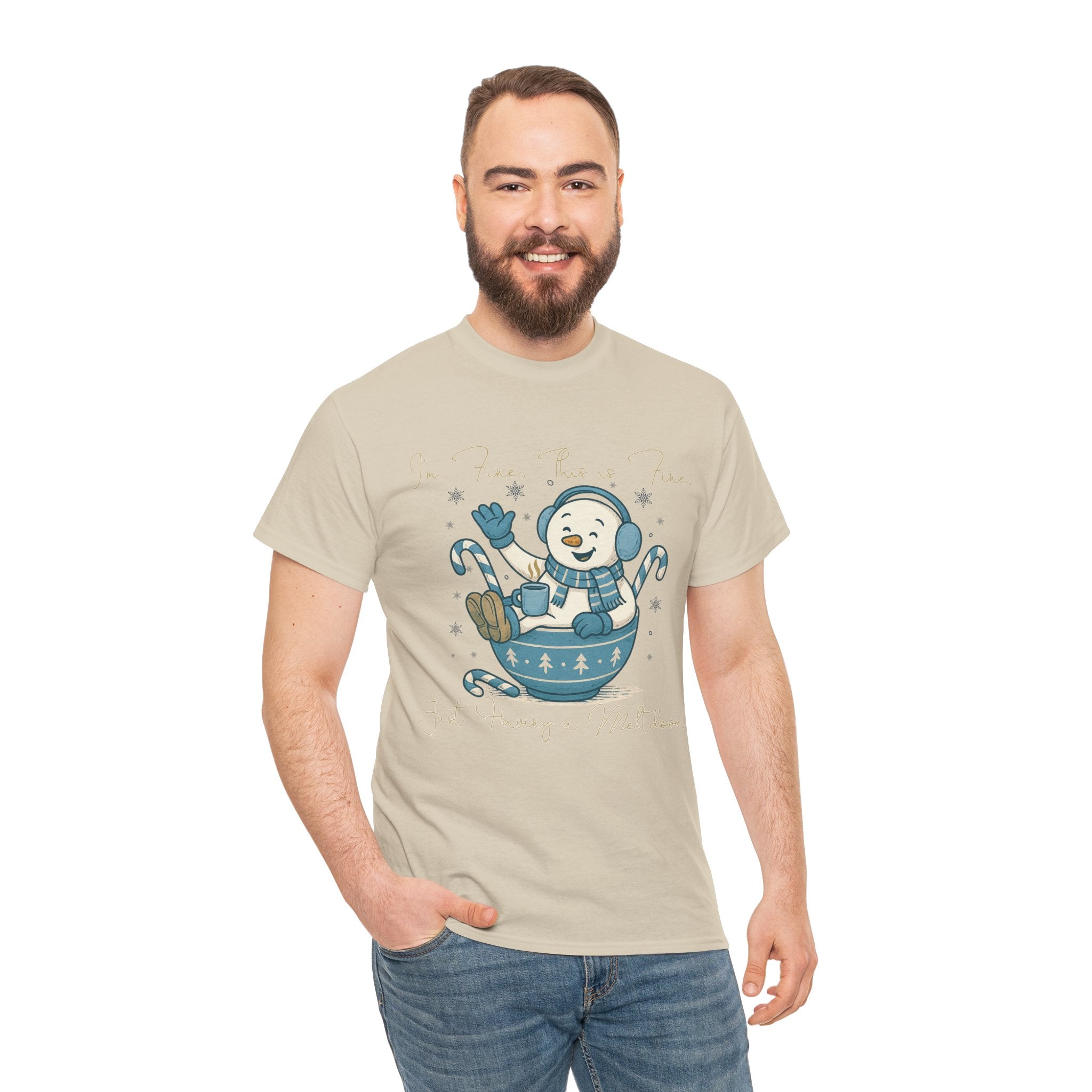 Snowman Hot Cocoa Unisex Cotton Tee