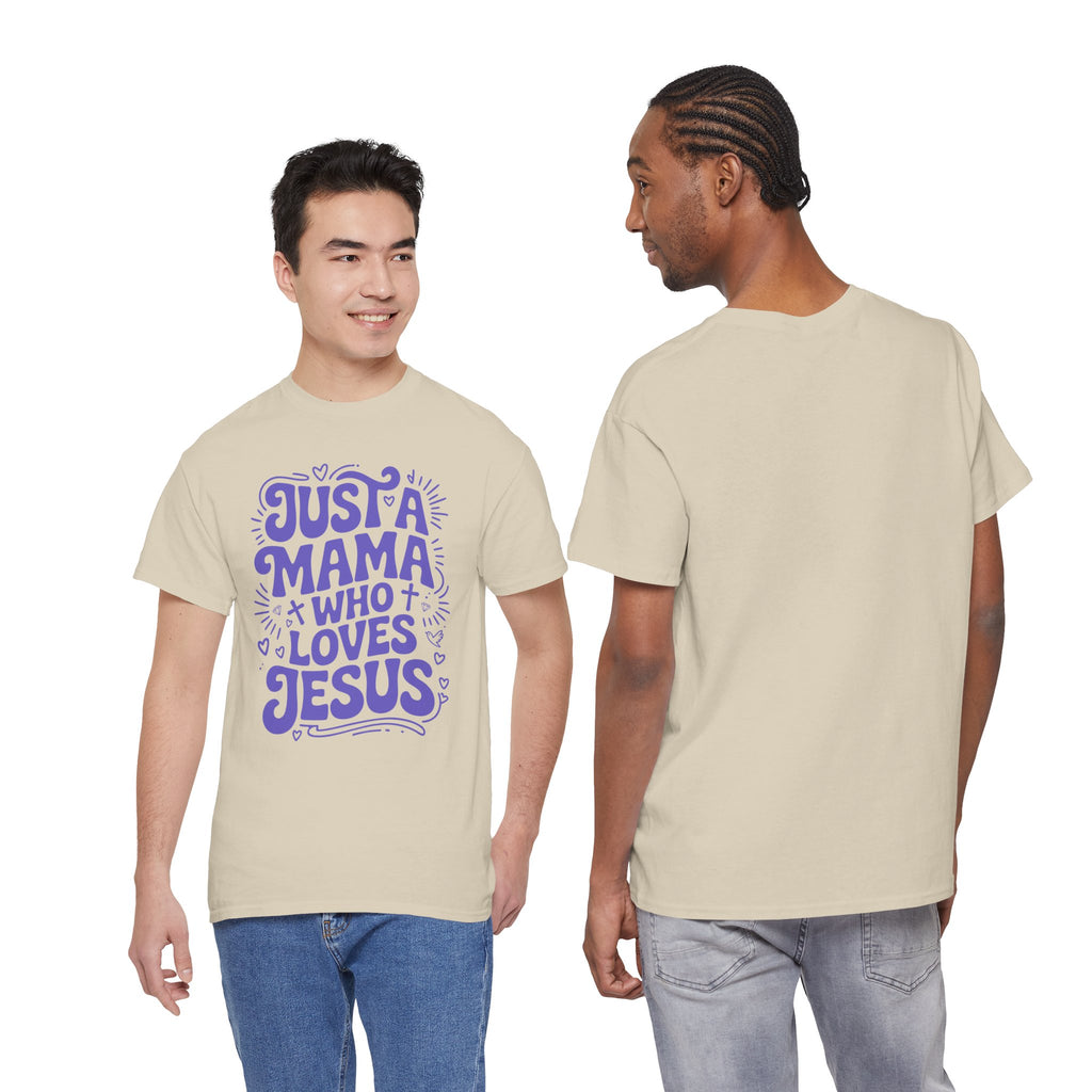 Mama Who Loves Jesus T-Shirt — Bright Green Bubbly Faith Unisex Cotton Tee