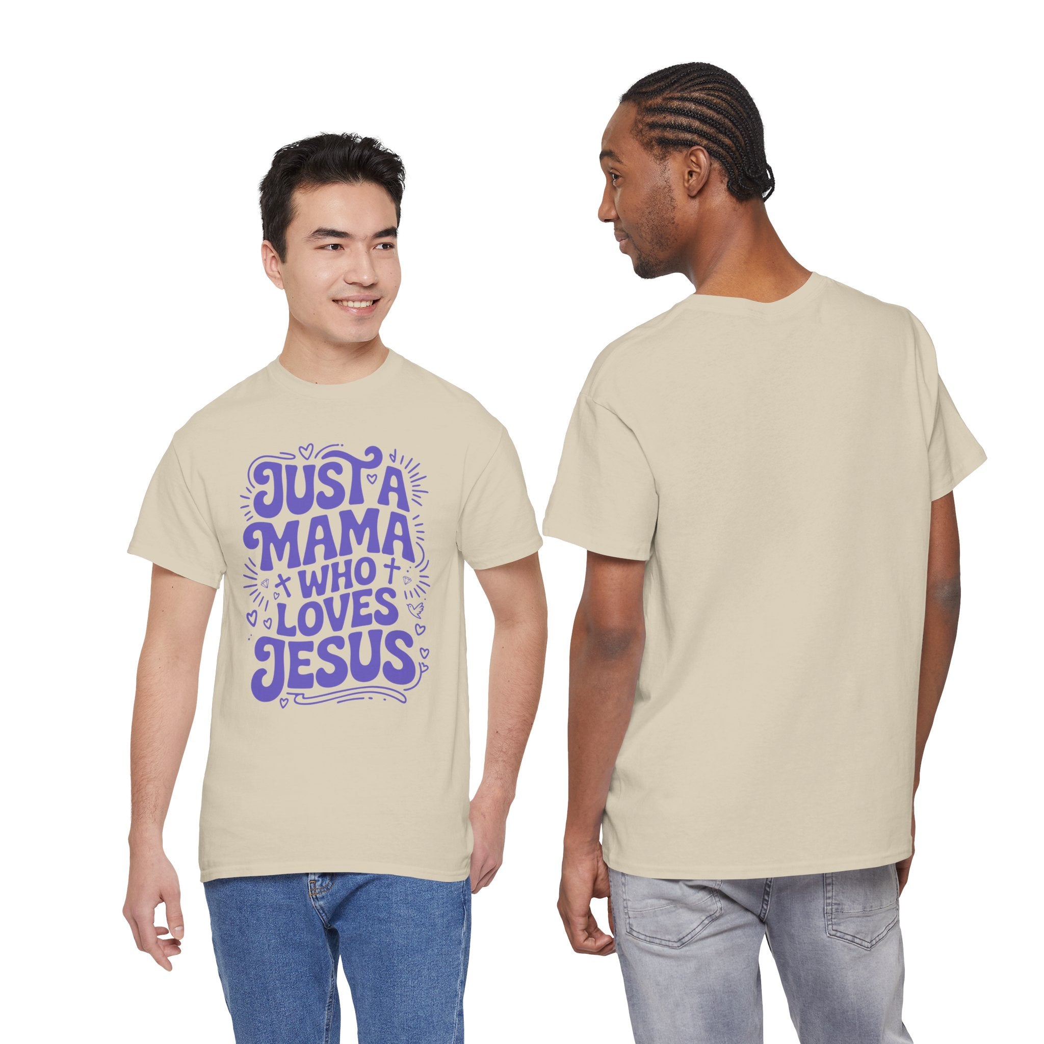Mama Who Loves Jesus T-Shirt — Bright Green Bubbly Faith Unisex Cotton Tee