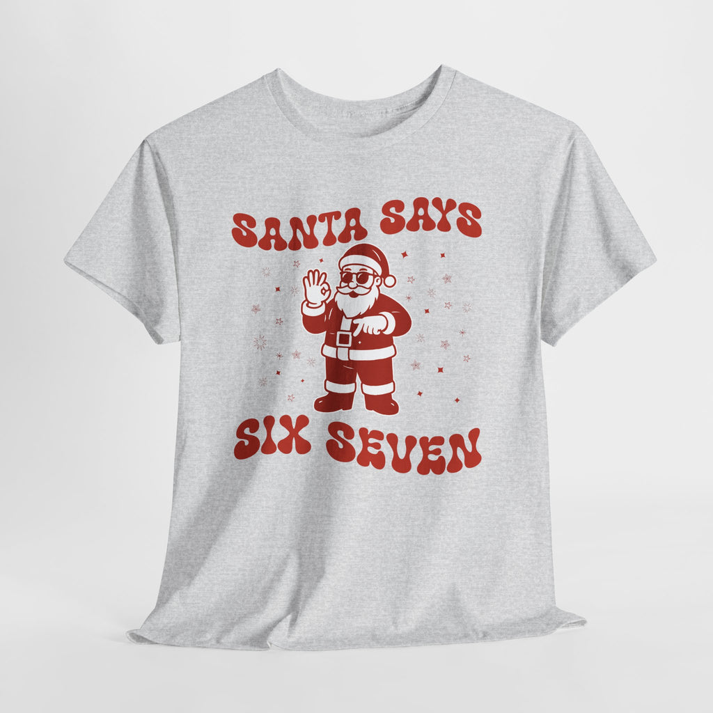 Retro 'Santa Says Six Seven' Christmas Unisex Cotton Tee