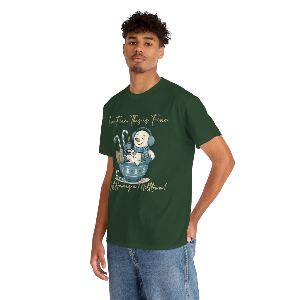 Snowman Hot Cocoa Unisex Cotton Tee