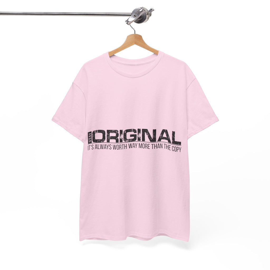 STAY SILENT Minimalist Tee — Vertical Text Black Unisex Cotton Tee