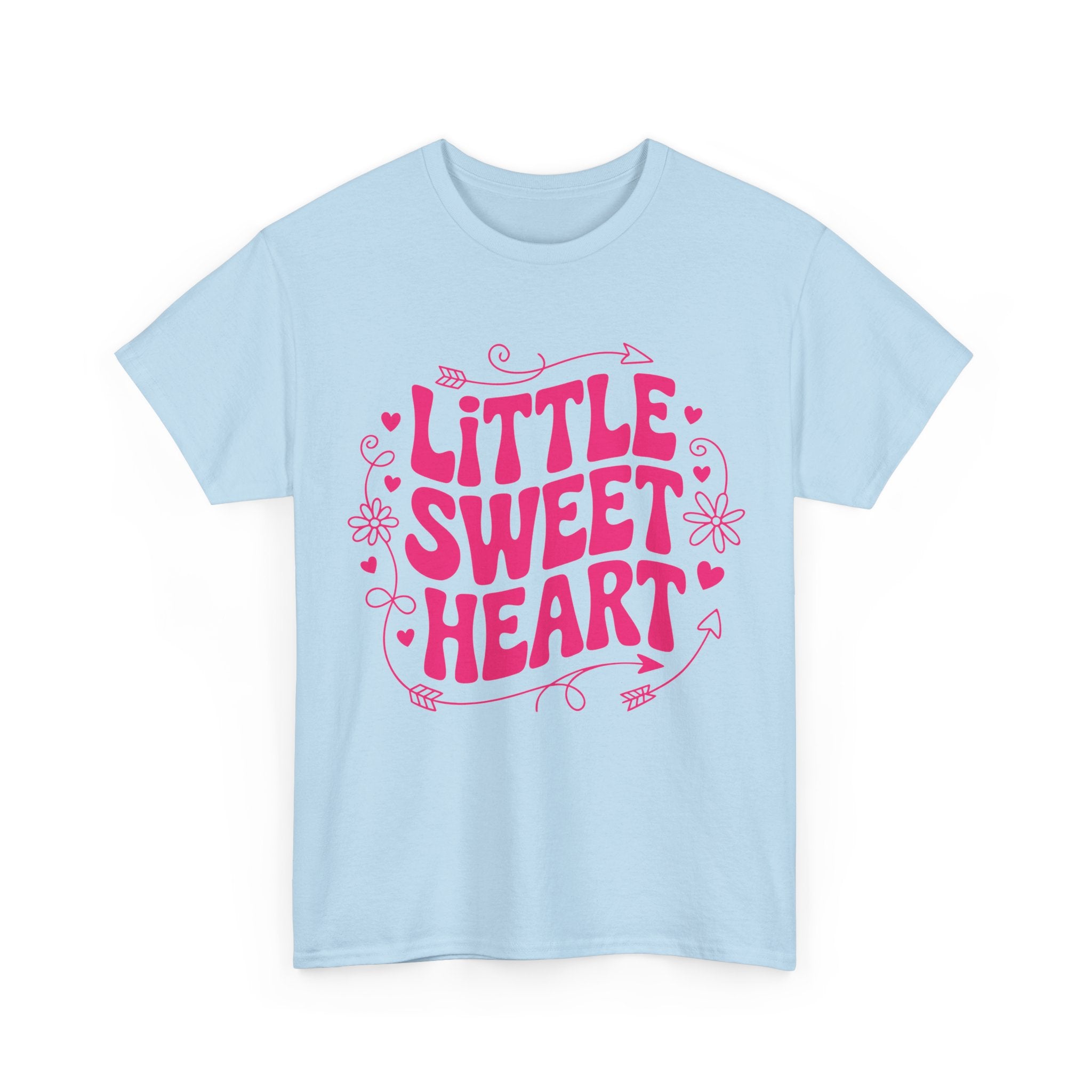 Little Sweetheart Retro Tee — Cute Red Hearts & Flowers Graphic Unisex Cotton Tee