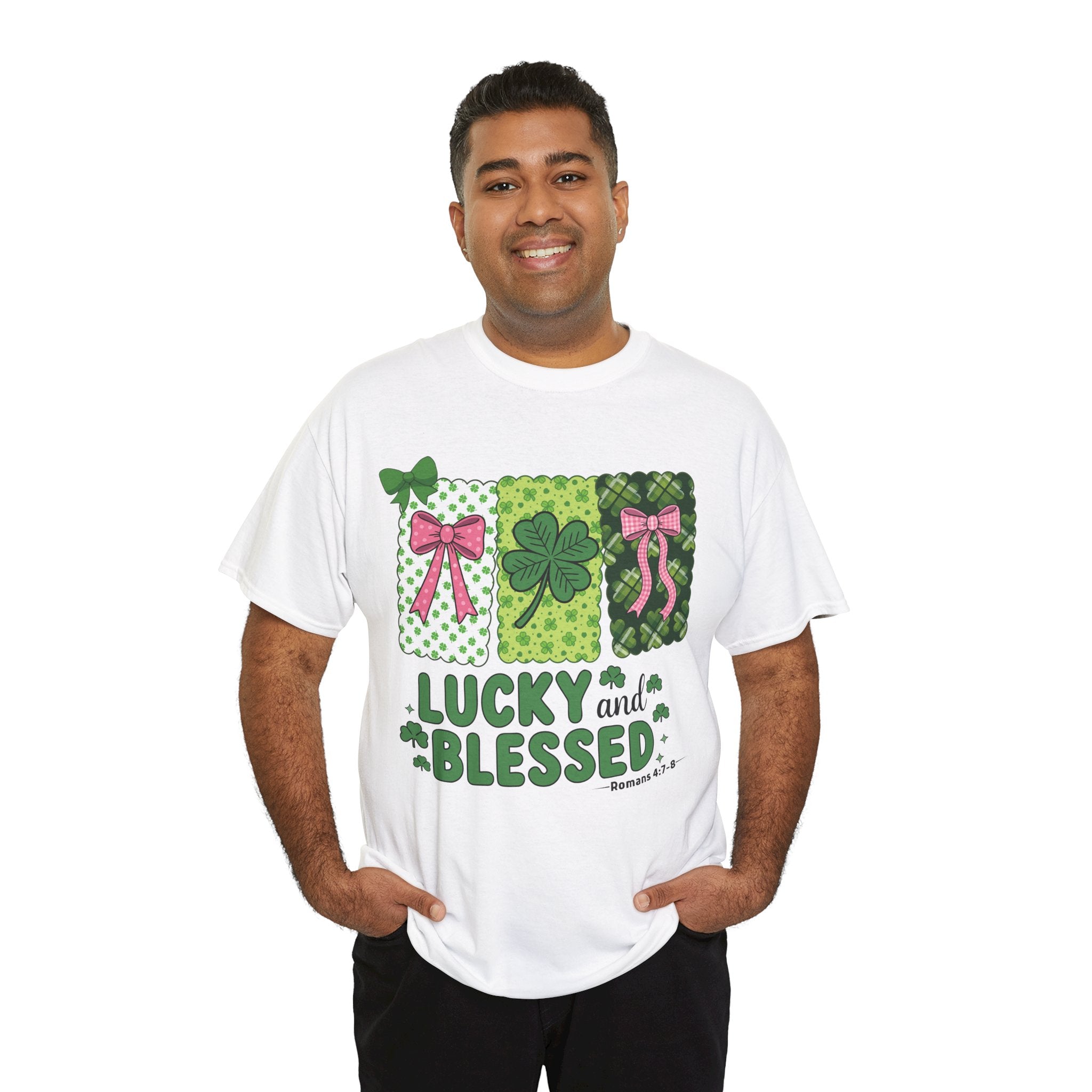 Lucky and Blessed Clover Unisex Cotton Tee