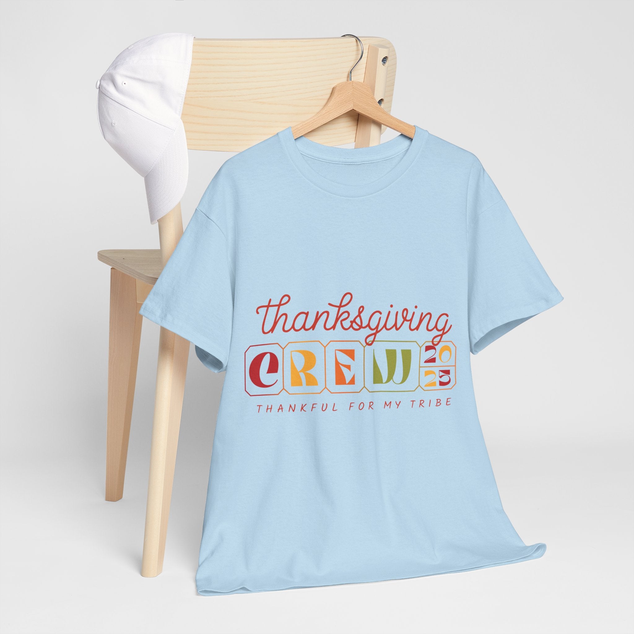 Thanksgiving Crew 2025 Tee — "Thankful for My Tribe" Autumn Holiday Unisex Cotton Tshirt